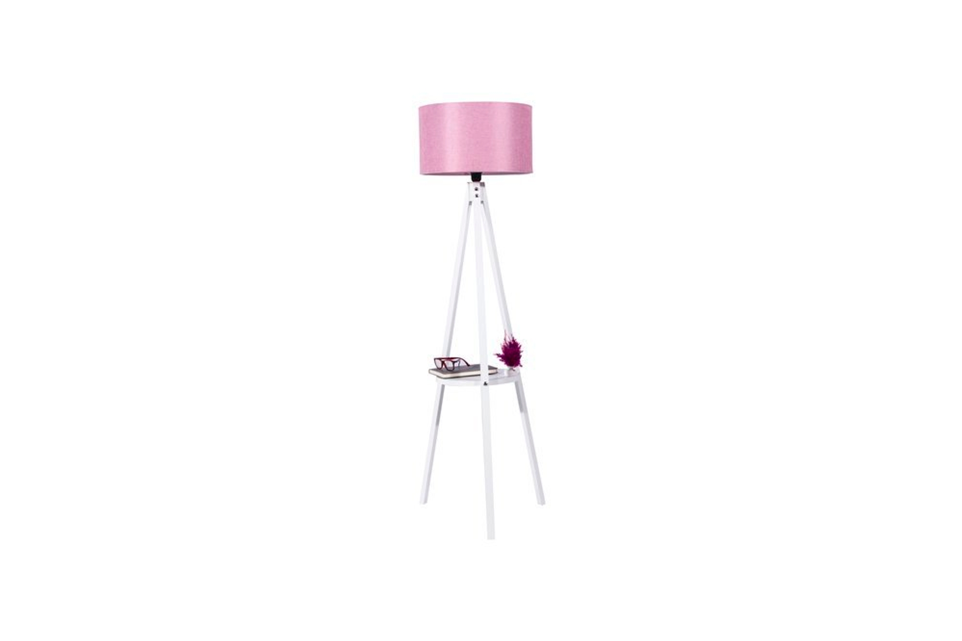 Luxus Vloerlamp met Witte Driepoot, Roze