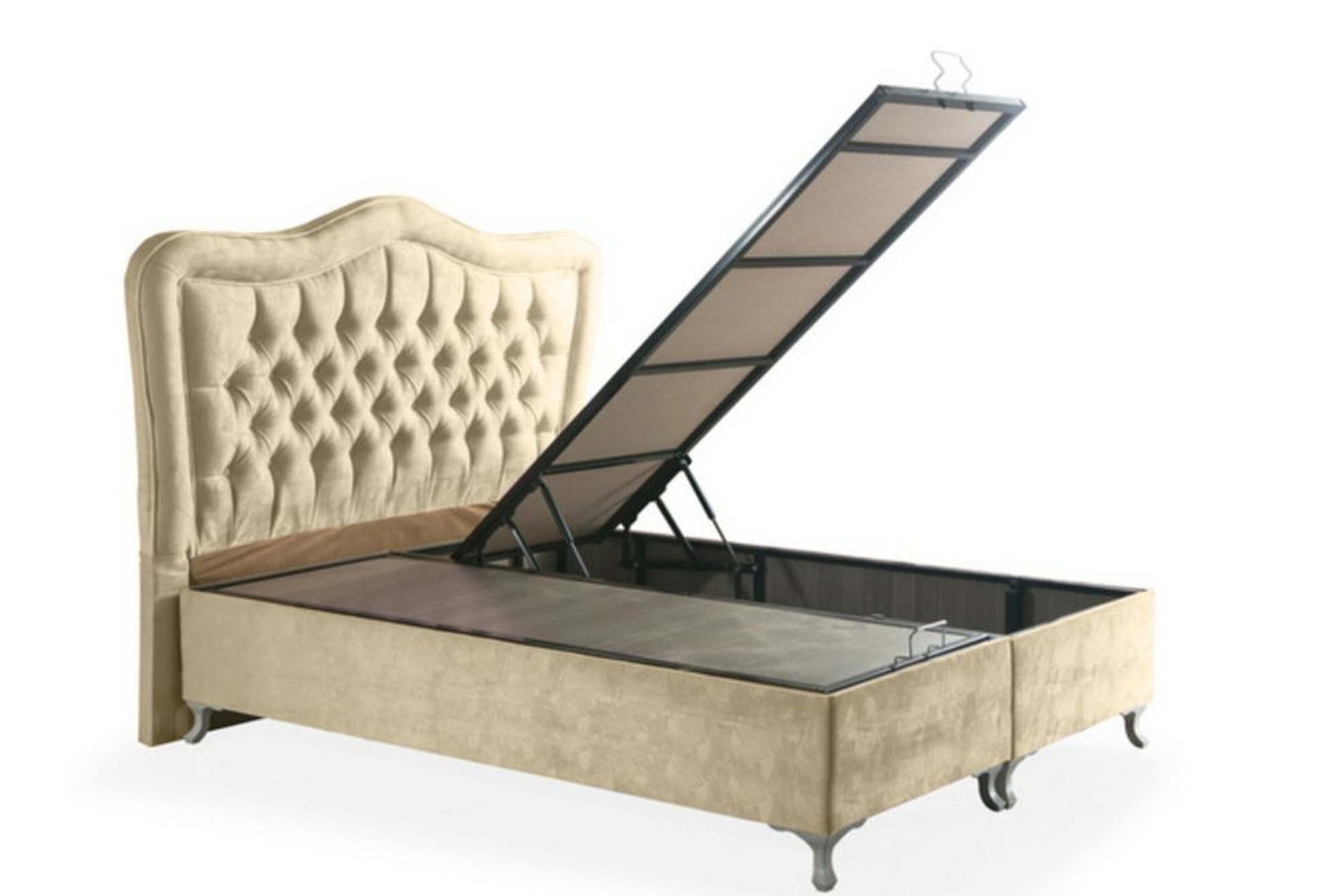 CAMELLİ BAZA BAŞLIK VE DELÜX ORTOPEDİK YATAK SETİ KREM