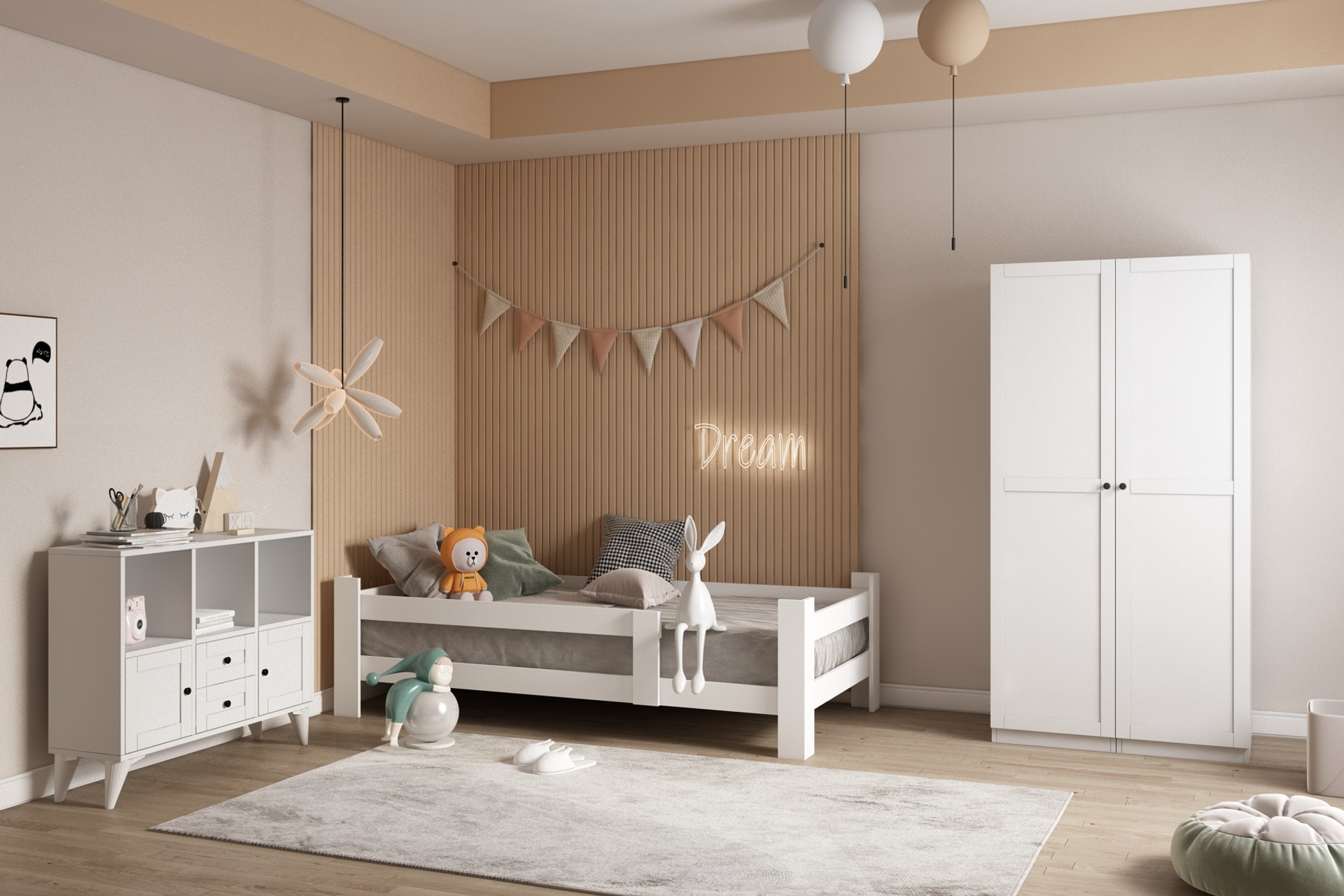 CREAM ÇOCUK ODASI TAKIMI, 2 KAPAKLI FİYATI - Vivense