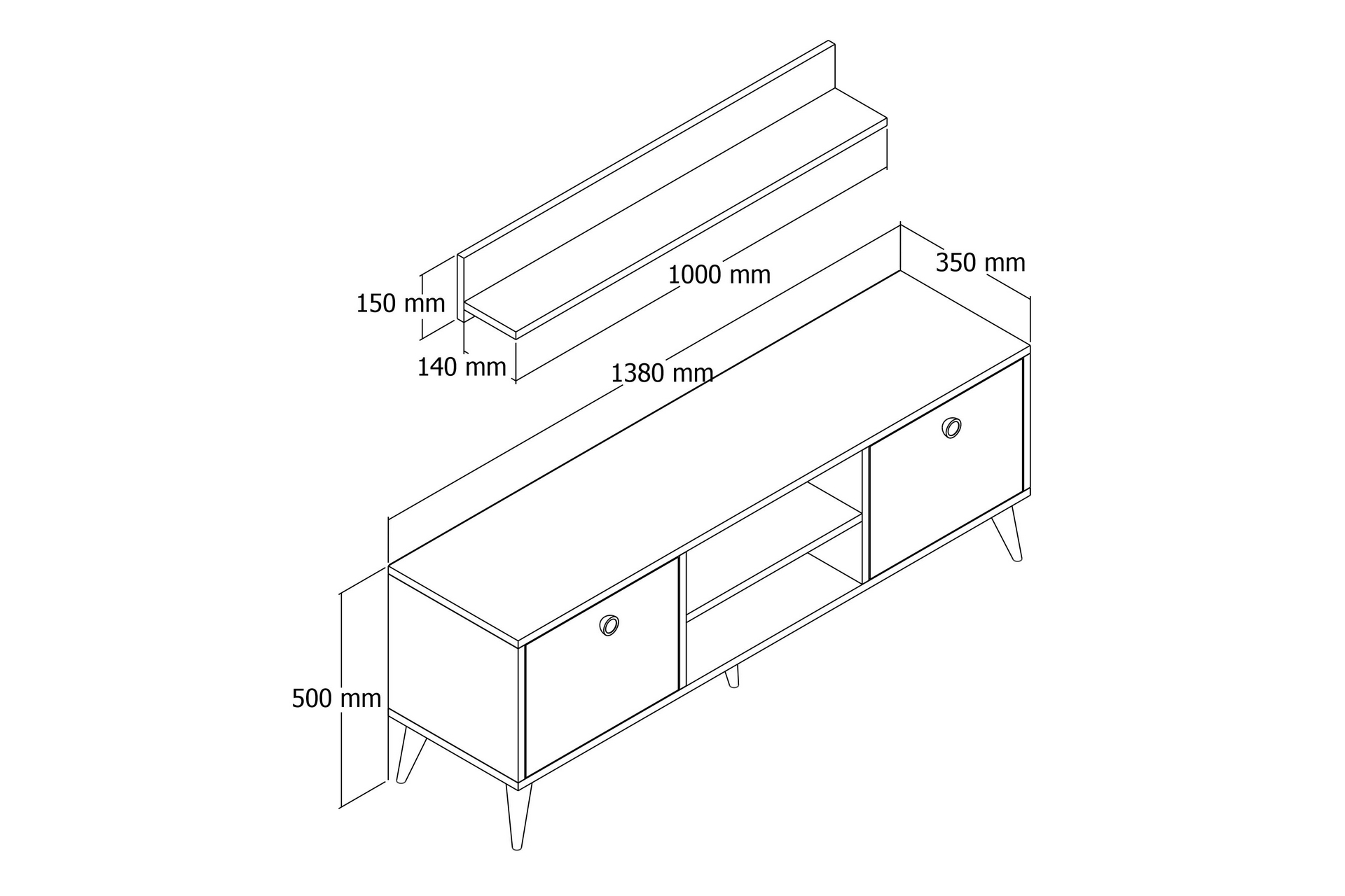 ALBA TV ÜNİTESİ, ÇİZGİLİ, ÇAM FİYATI Vivense