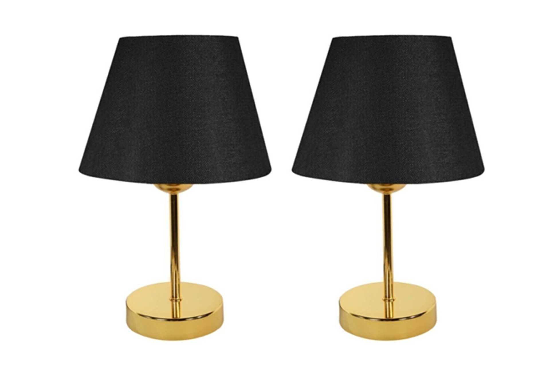 Evlight Metal Ayaklı İkili Abajur- Gold Siyah -1