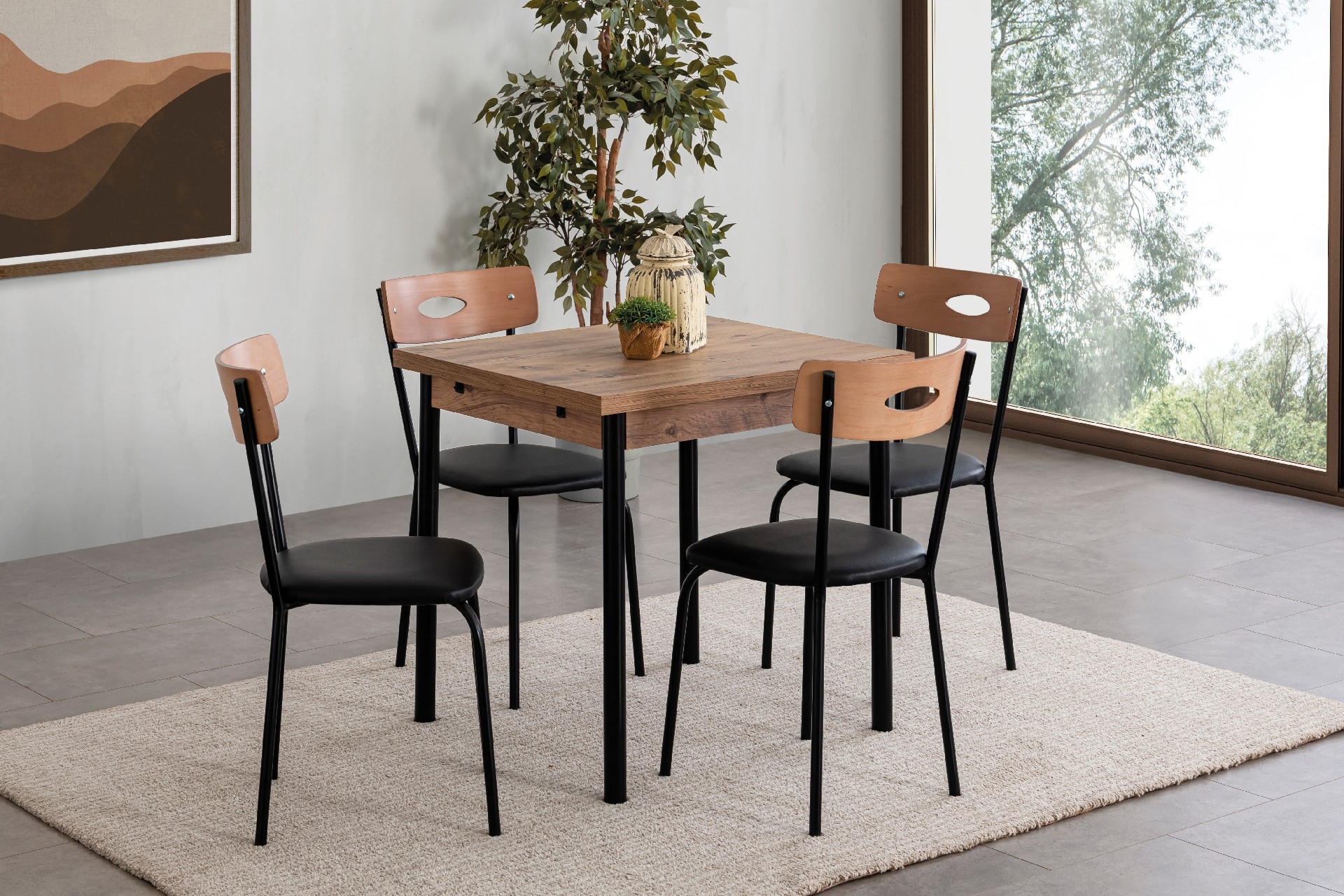 Dekorazi RETRO-2 mutfak masa takımı, 80X70.