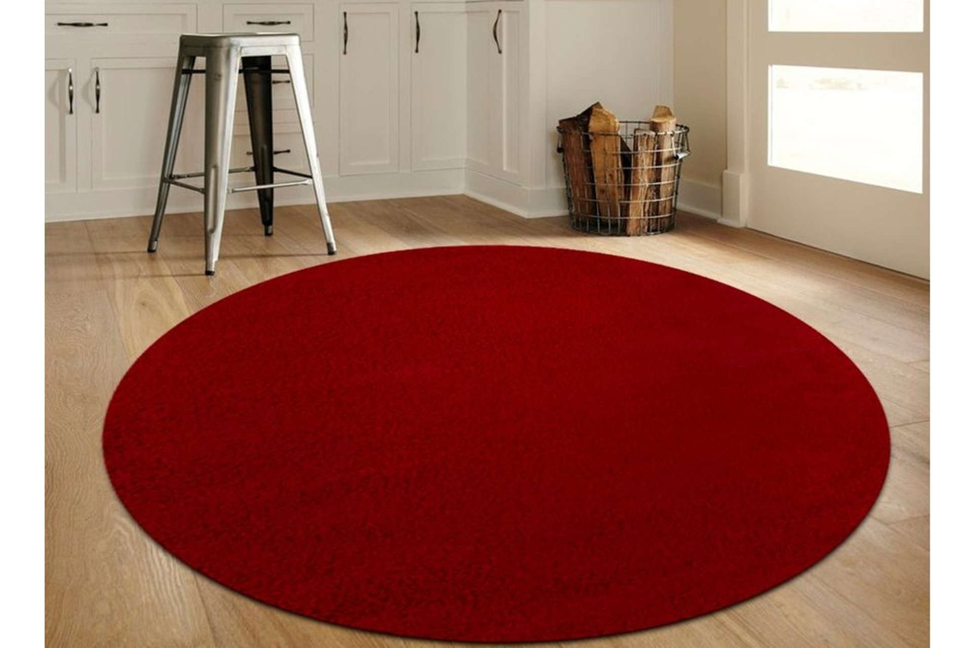 payidar hali shaggy 9000nm yuvarlak kirmizi 120x120 fiyati vivense