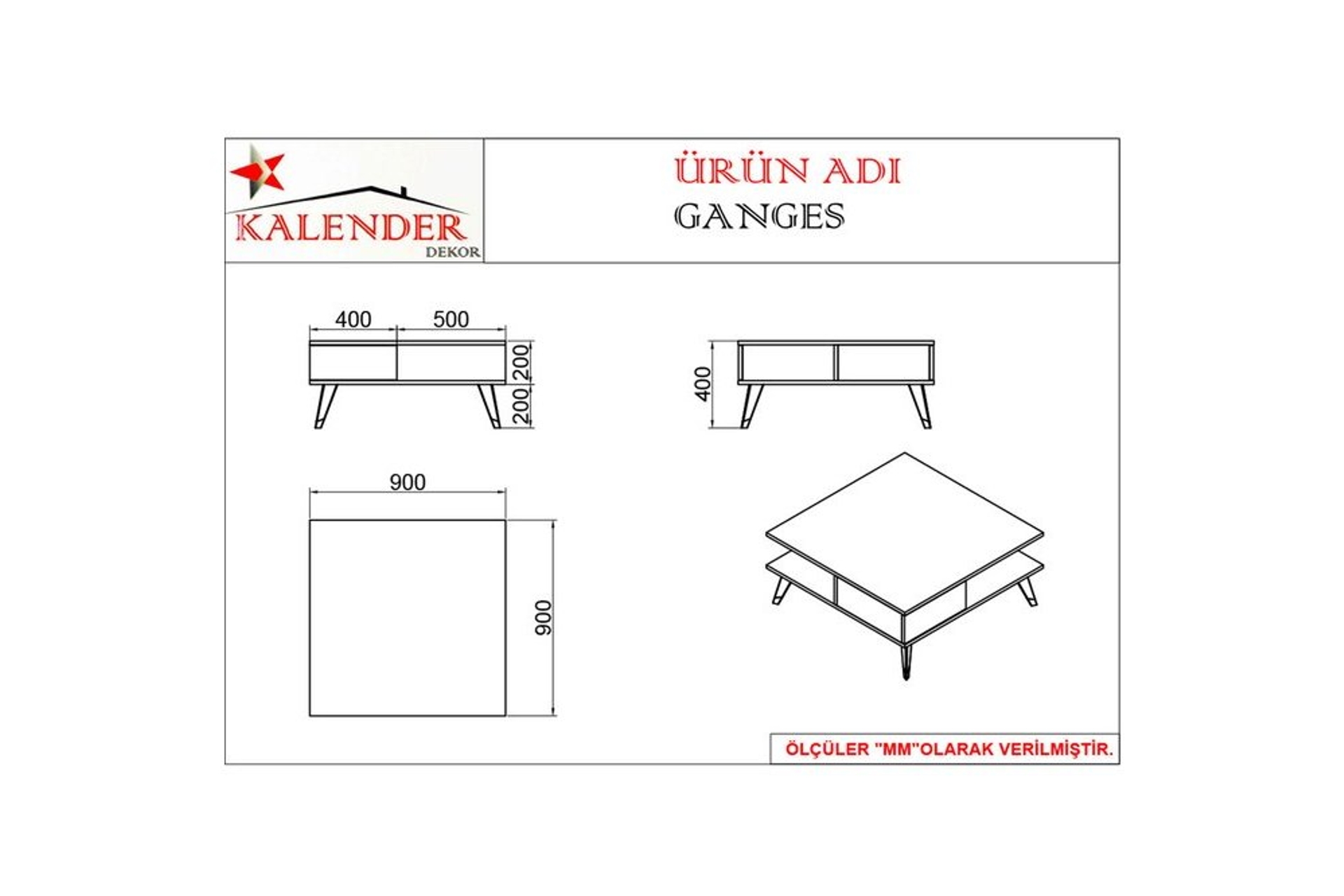 Kalender Dekor Ganges Ggs04 Orta Sehpa Fiyati Vivense