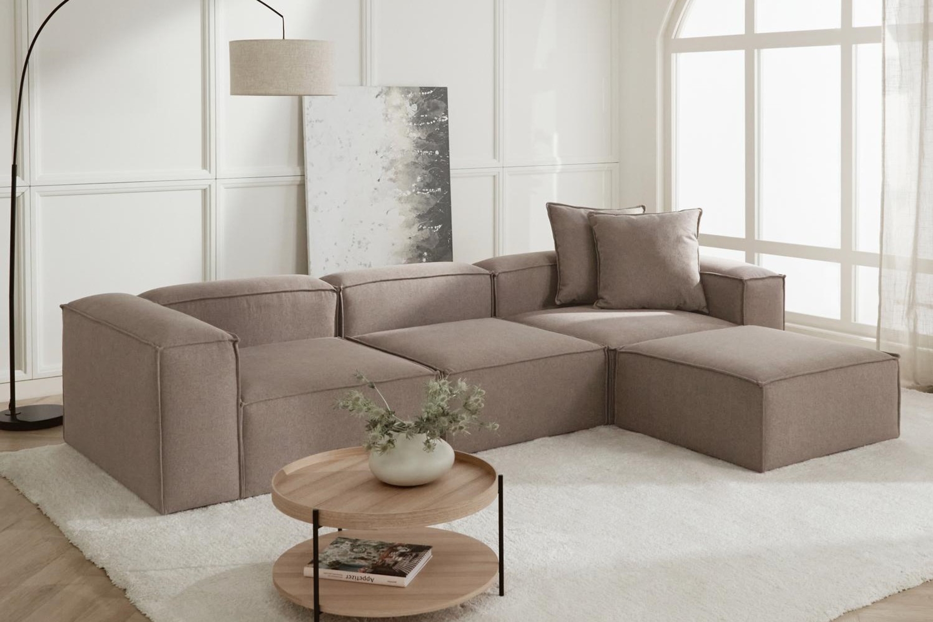 RELAX SOFT STANDART 4 MODÜL KÖŞE KOLTUK, AÇIK KAHVE