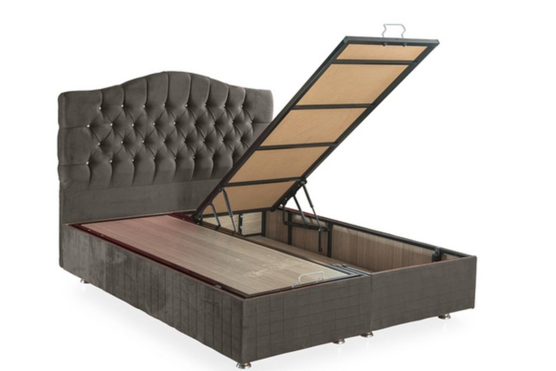 ZÜMRÜT ANTRASİT GRİ BAZA + BAŞLIK + YATAK SETİ 100X200