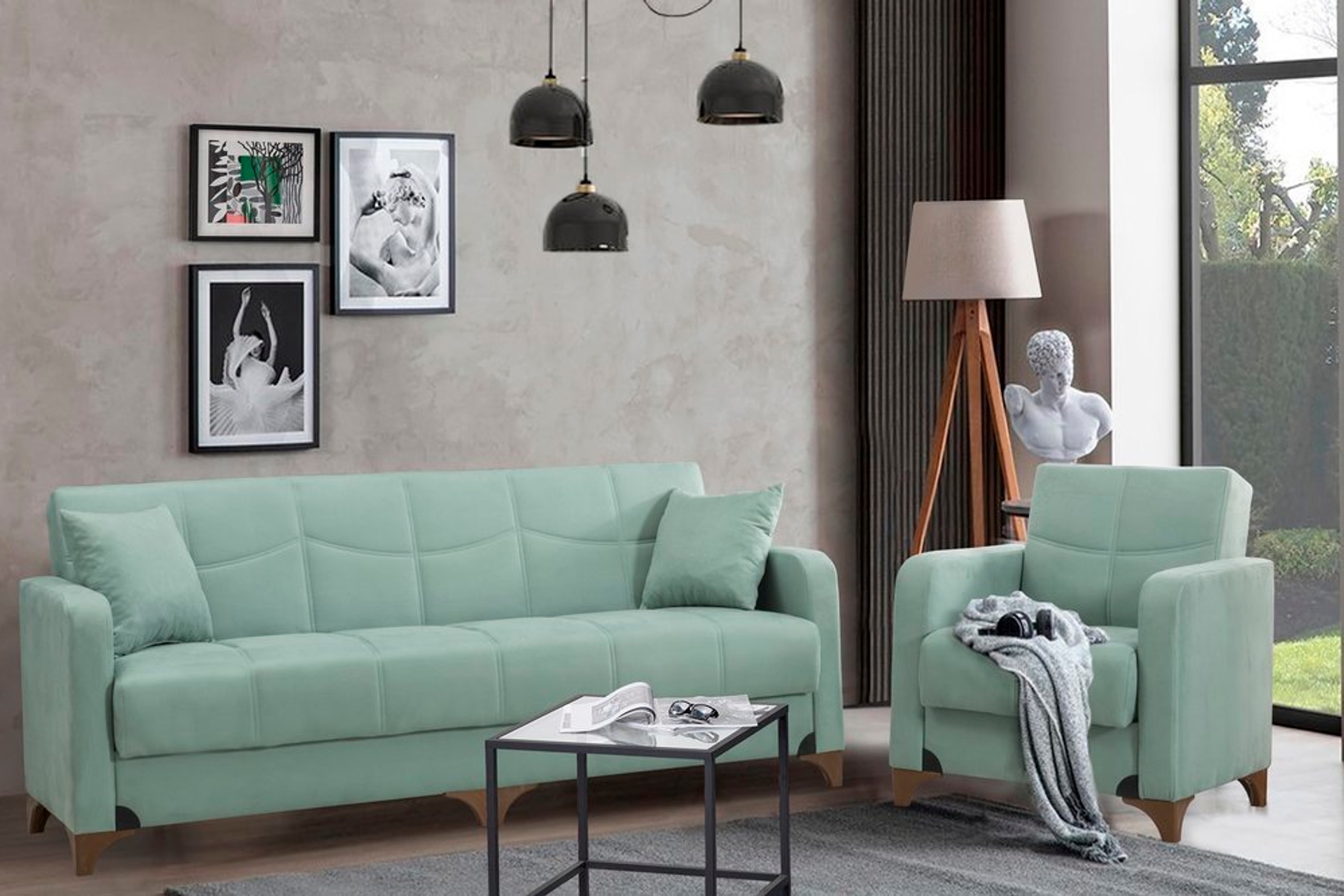 Nello Bazali Koltuk Takimi Fistik Yesili Fiyati Vivense