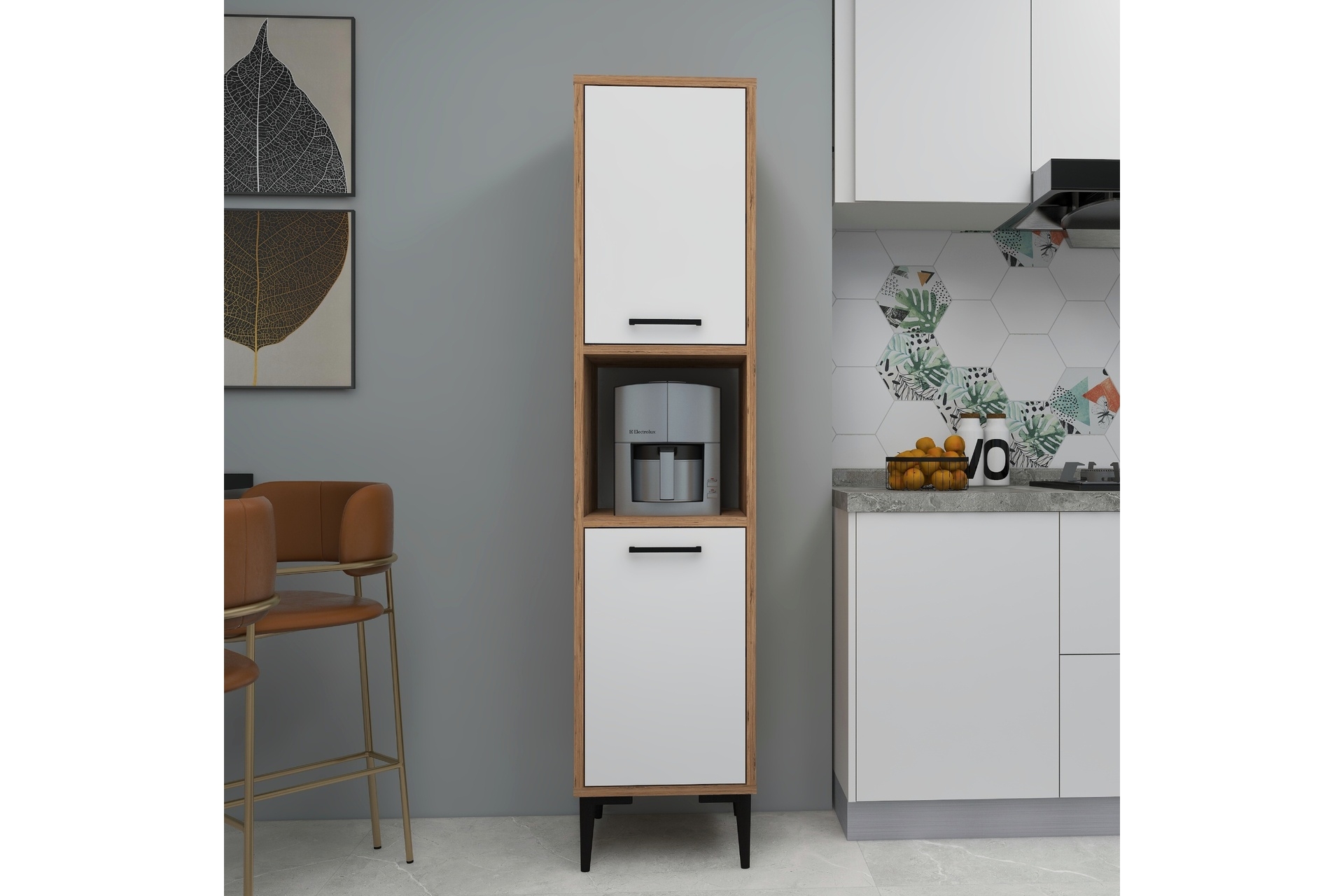 Arnetti Daminol Çok Amaçlı Dolap- Atlantik Çam Beyaz -1