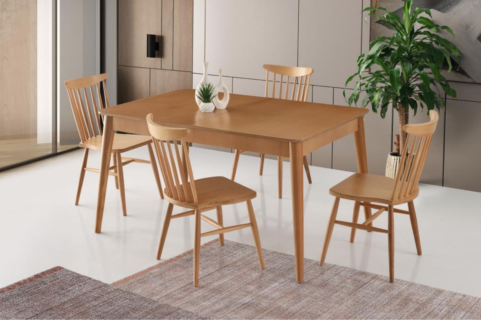 Zeta Kırlangıç Açılır Yemek Masası Takımı- 90X140 -1