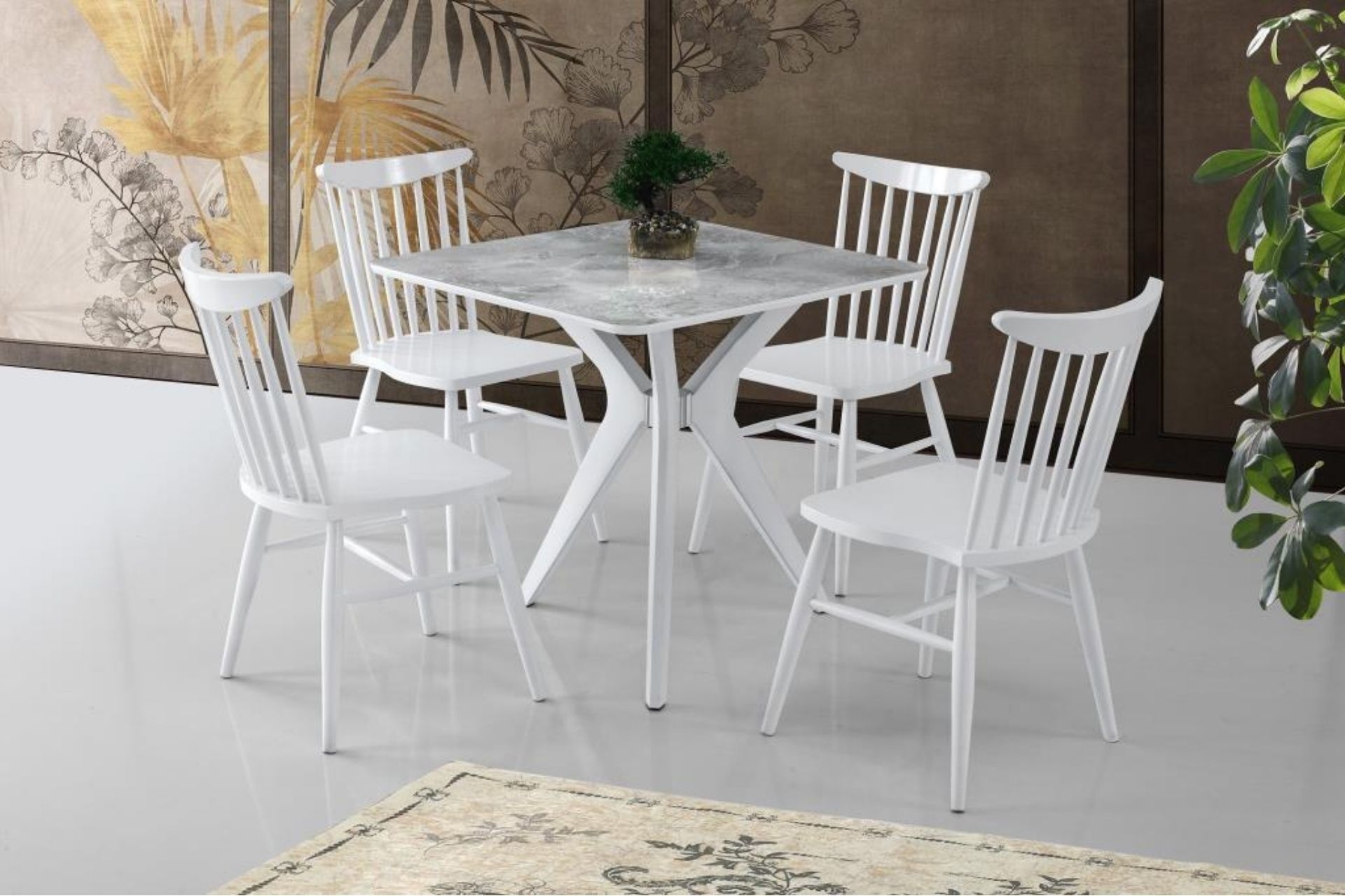Karen High Gloss Masa Takımı- Kırlangıç- 80X80 -1