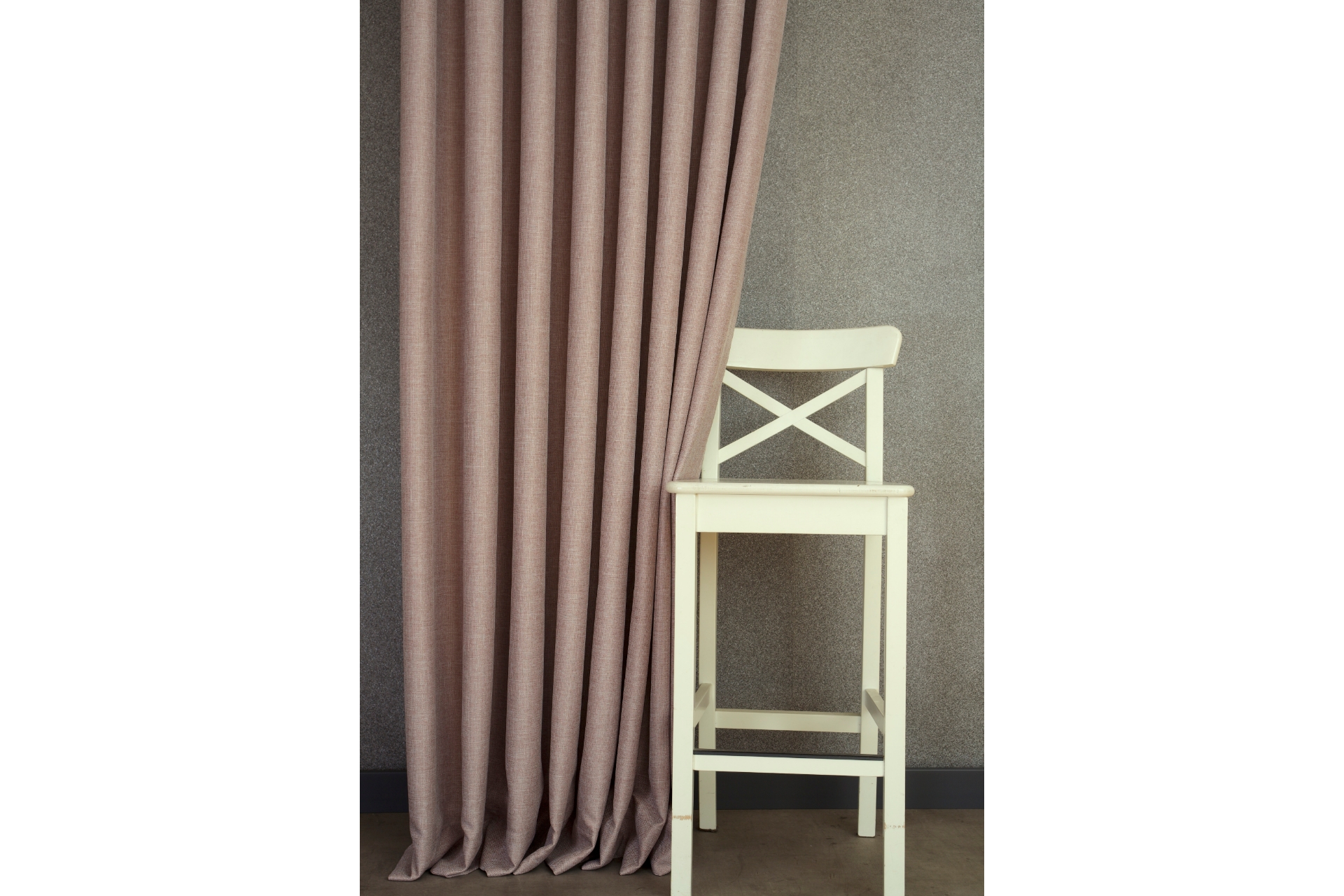 Massarelli Keten Orta Sık Pile Fon Perde- Açık Vizon- 90X260 -1