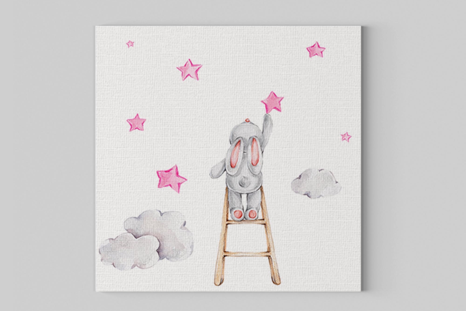 Pink Stars Kanvas Tablo -1