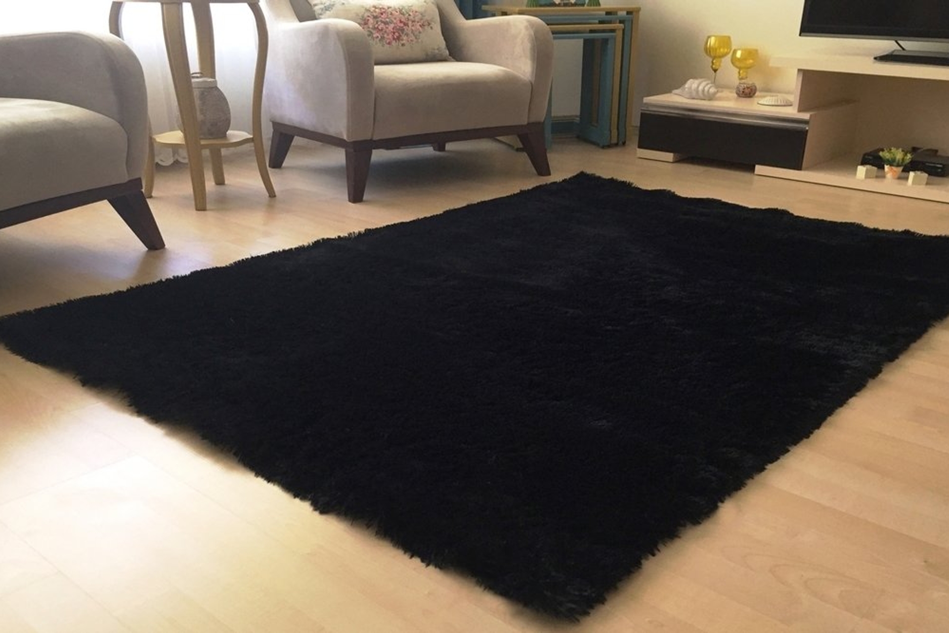 tavsan tuyu dekoratif post hali siyah 100x300 fiyati vivense