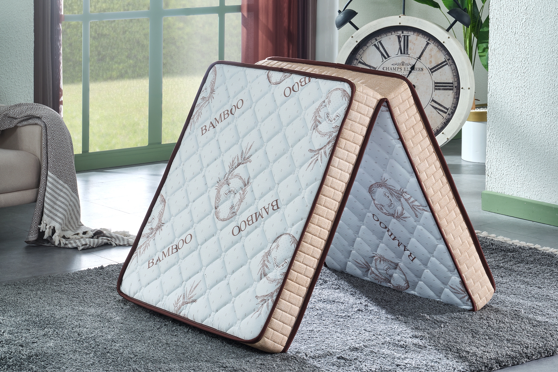Ultra Deluxe Katlanır Yatak- Bej- 80X180 -1