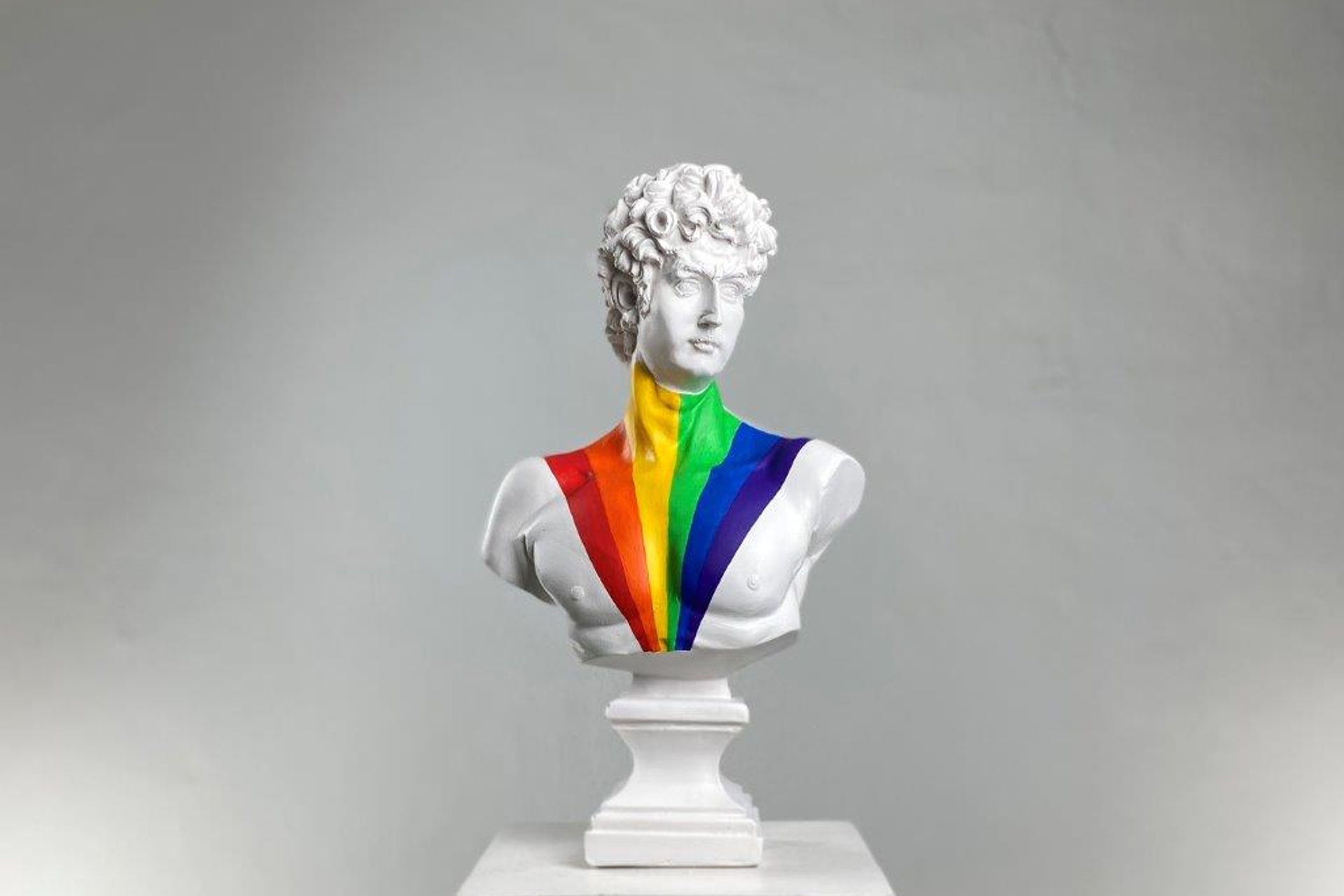 Davıd Raınbow Pop Art Dekoratif Roma Yunan Heykelleri - 1