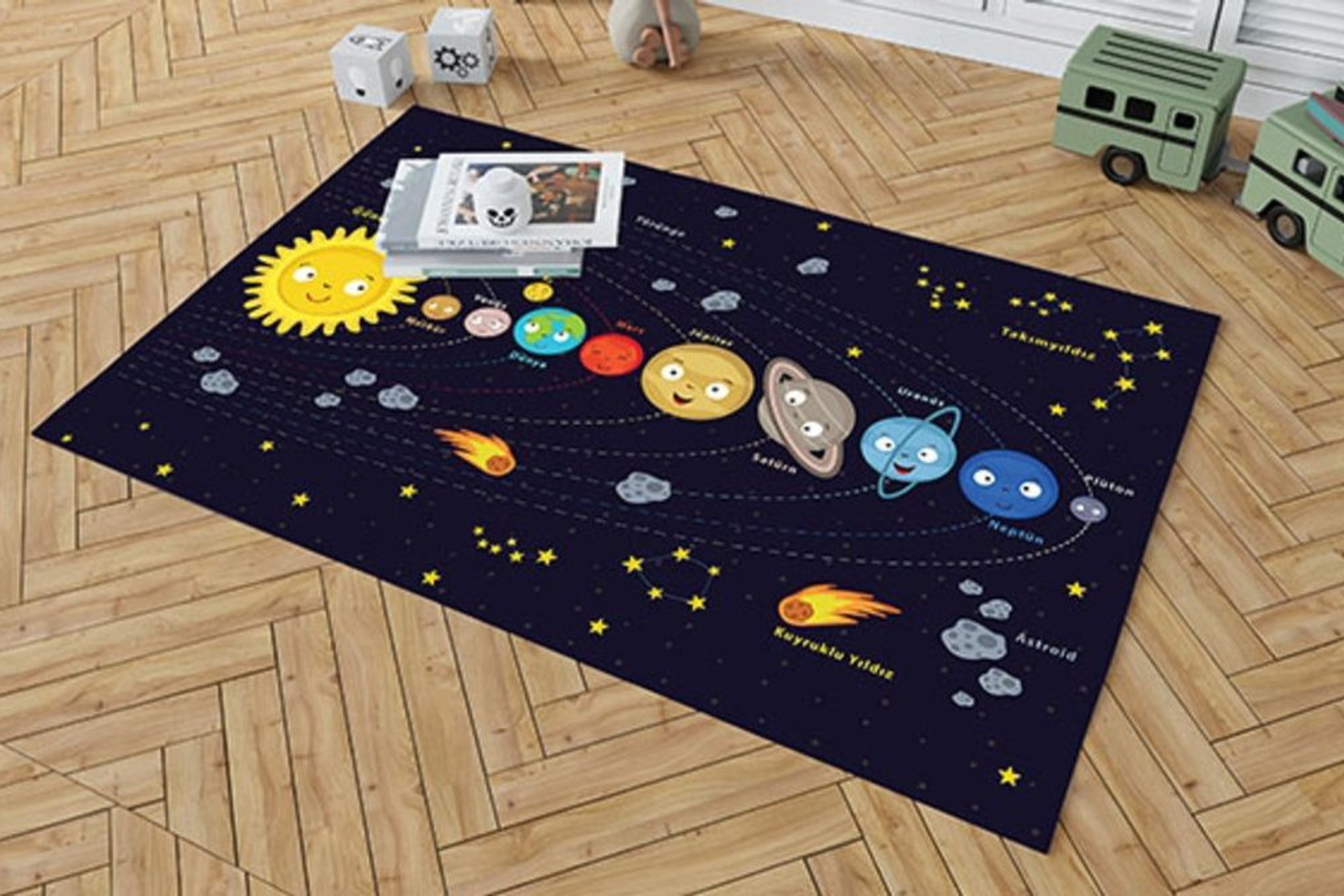 jungle hali uzay yildiz gunes sistemi cocuk odasi halisi 80x150 fiyati vivense