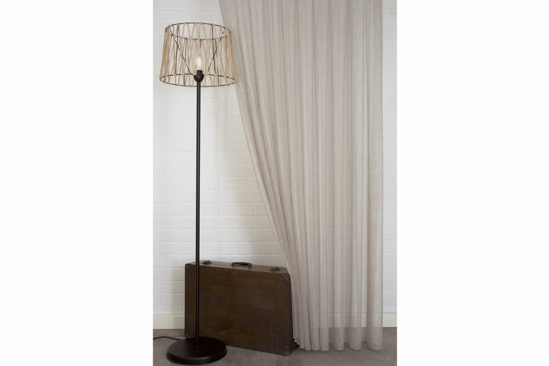 Massarelli Çizgili Tül Açık Kahve 1-3 Sık Pile 250X260 -1