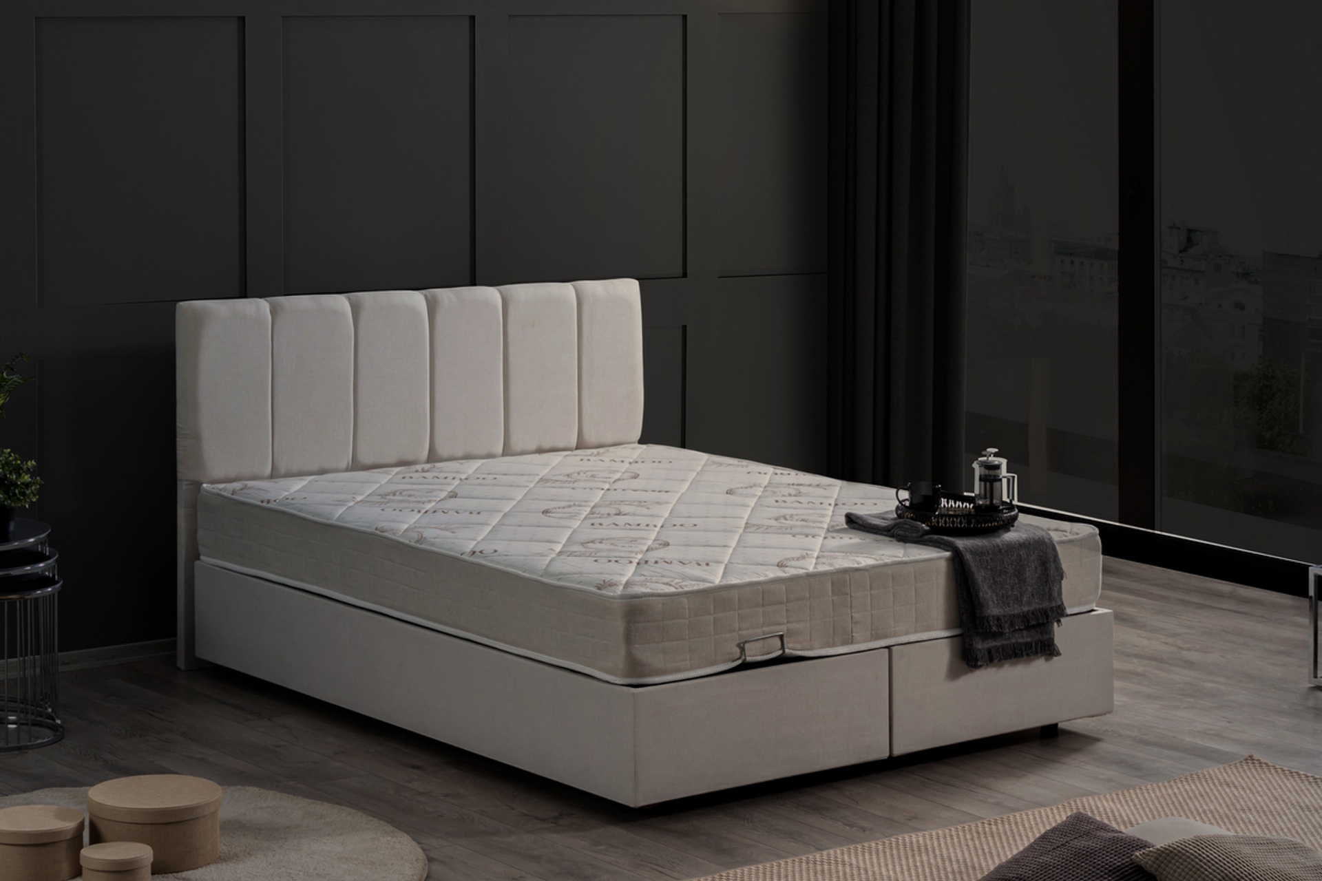 GABBA BAZA BAŞLIK YATAK SETİ KREM 90X200 FİYATI Vivense