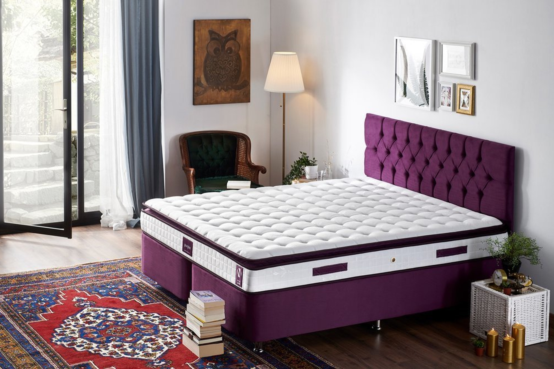 NİRON PURPLE YATAK PEDLİ FULL ORTOPEDİK ORTA SERT YATAK
