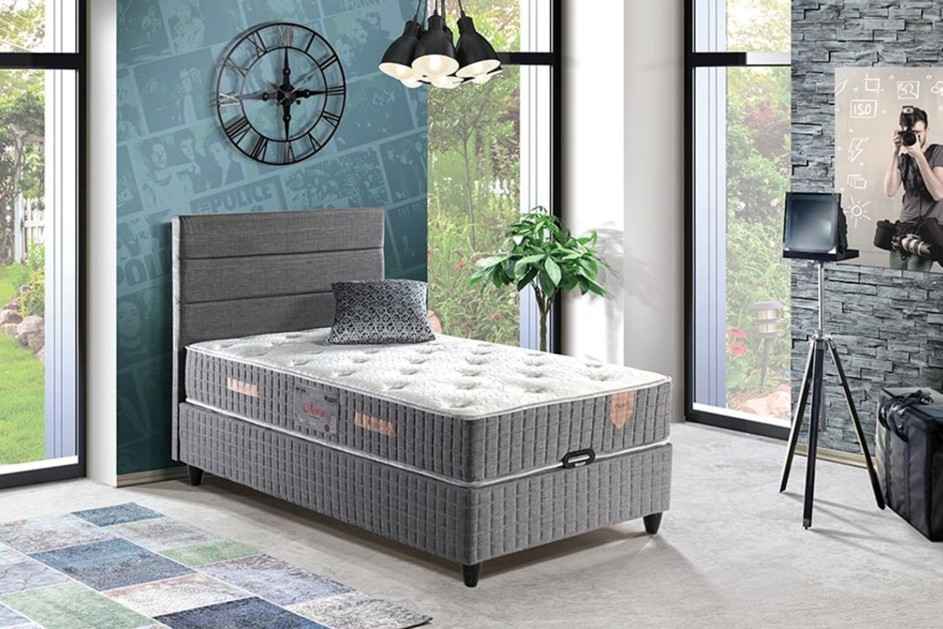 SOLİT BAZA TEK KİŞİLİK KETEN GRİ FİYATI Vivense