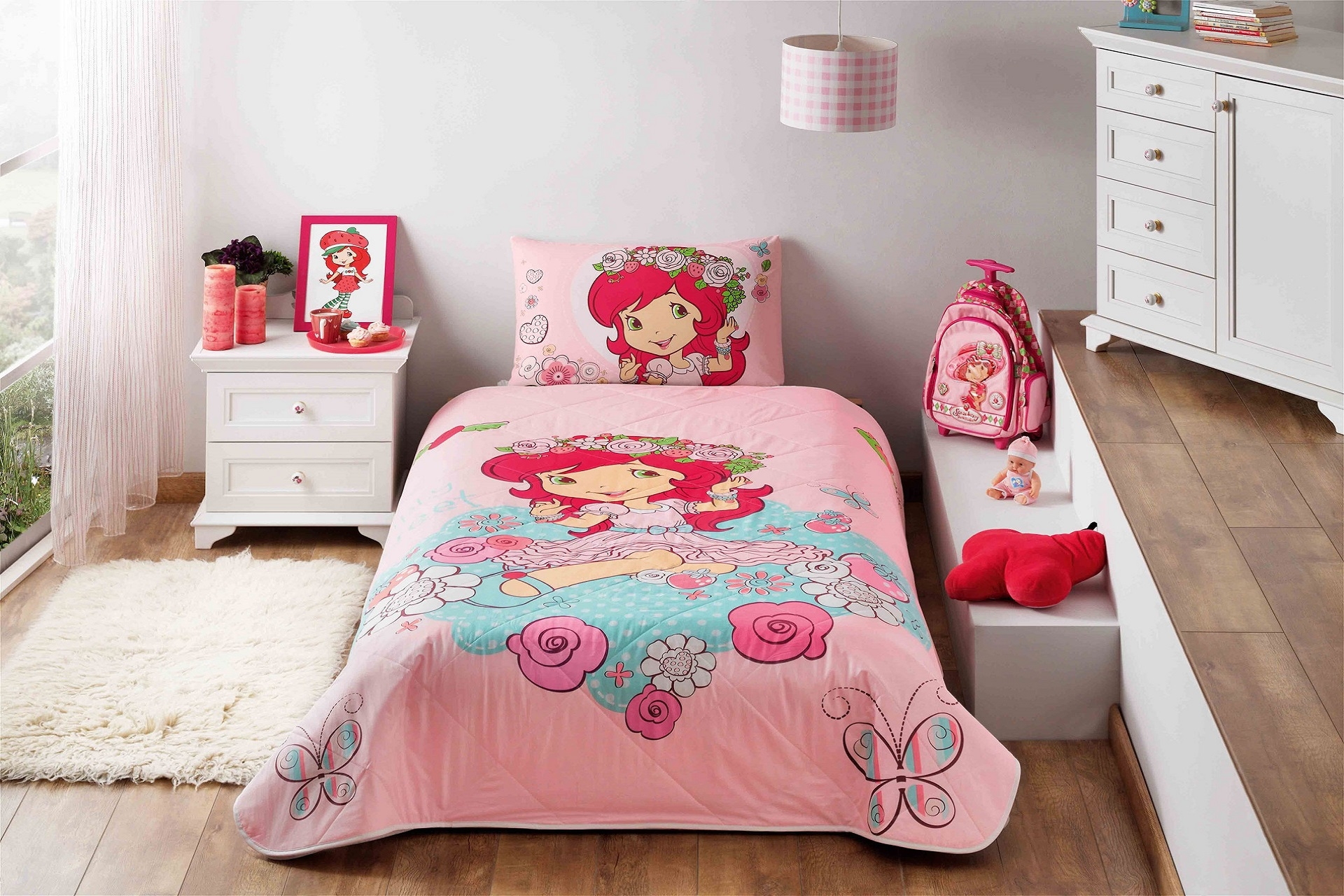 STRAWBERRY SHORTCAKE CANDY RANFORCE TEK KİŞİLİK YATAK ÖRTÜSÜ