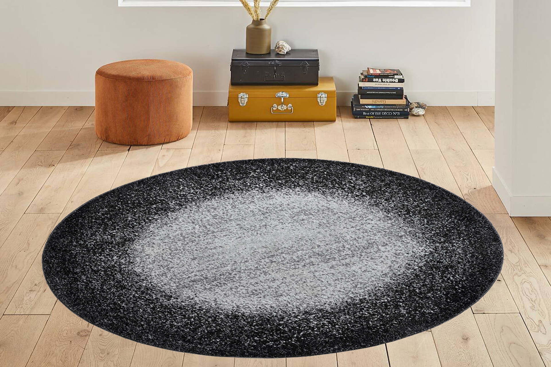 rovigo home dijital baski yikanabilir deri taban yuvarlak hali rvg3052 140x140 fiyati vivense