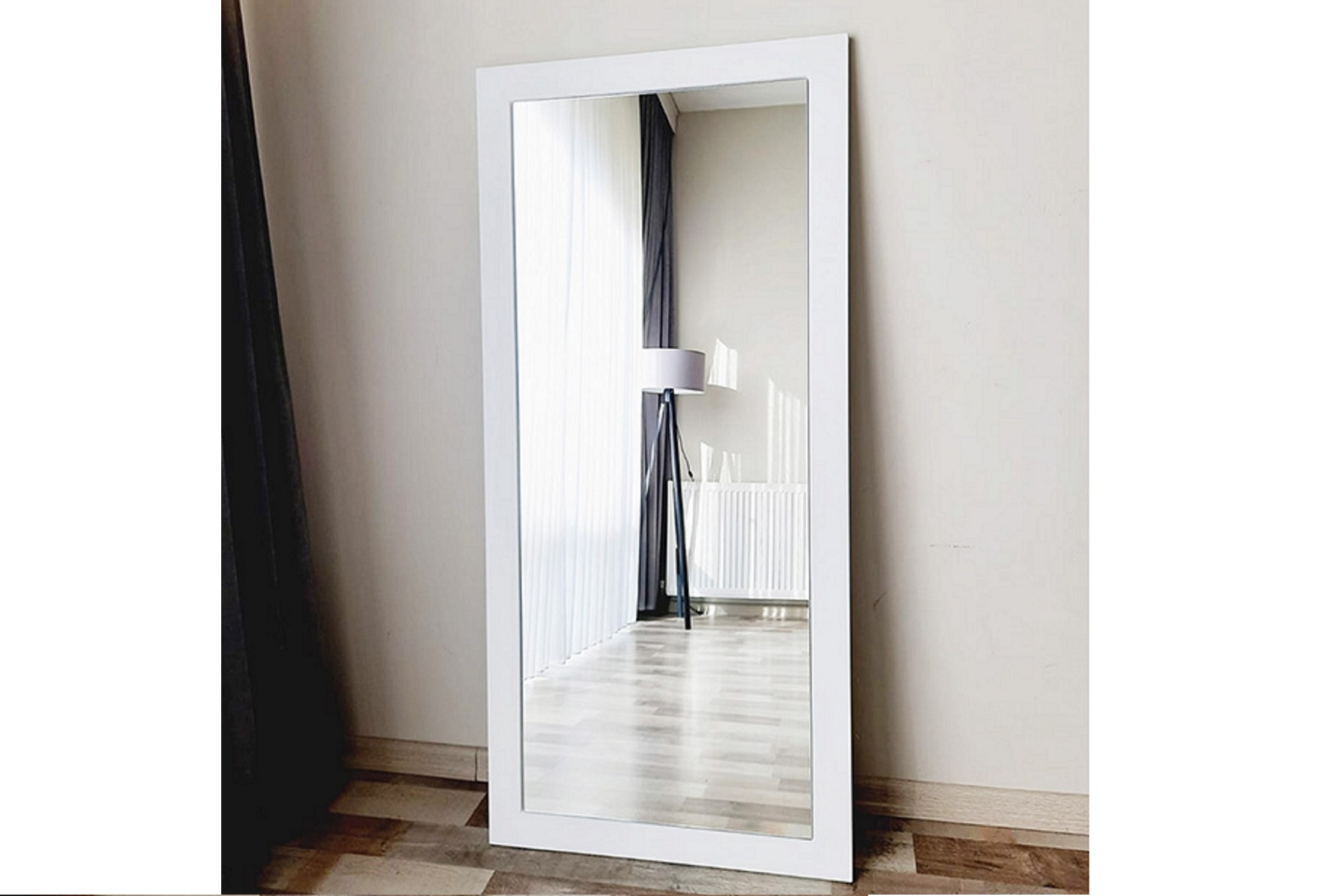 Dfn Wood Duvar Boy Aynası- Beyaz- 160X60 -1