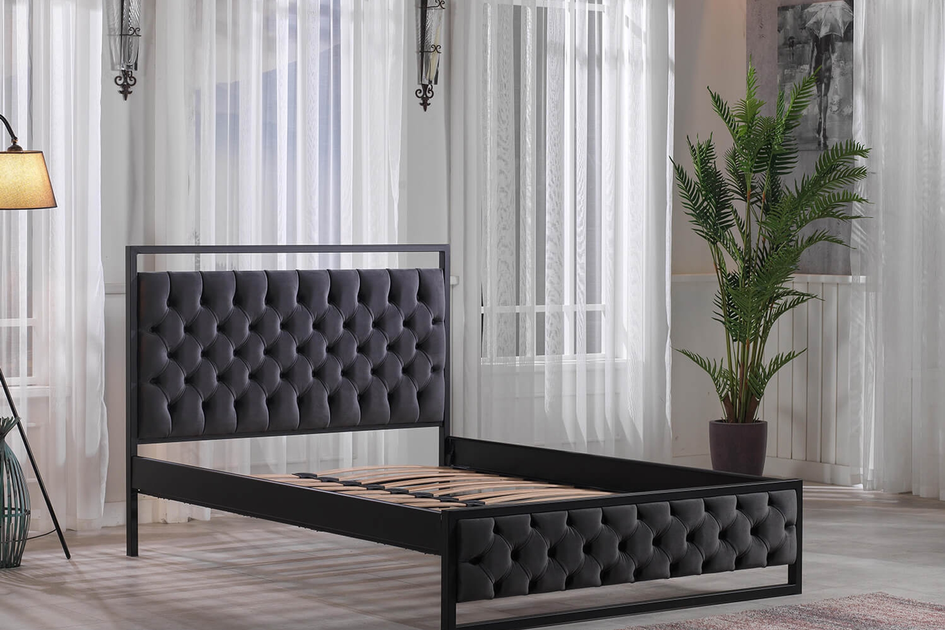 UNİMET MİTHRA ÇİFT KİŞİLİK METAL KARYOLA 150X200 SİYAH UNİMET MİTHRA ÇİFT KİŞİLİK METAL KARYOLA 150X200 SİYAH