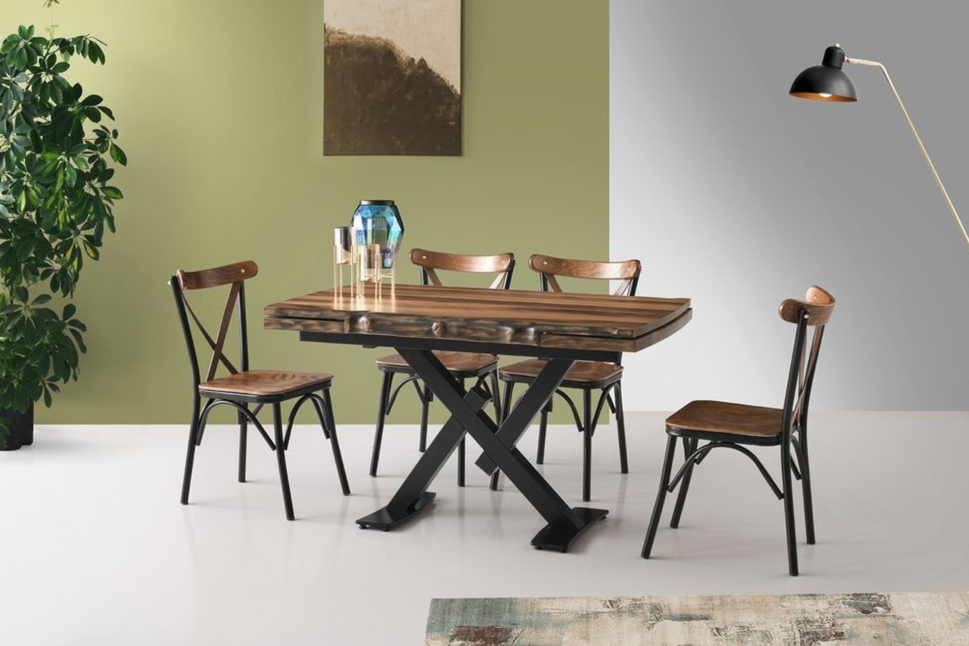 5077 AÇILIR KÜTÜK MASA + 4 AD CEVİZSİYAH İLKBAHAR 5077 AÇILIR KÜTÜK MASA + 4 AD CEVİZSİYAH İLKBAHAR