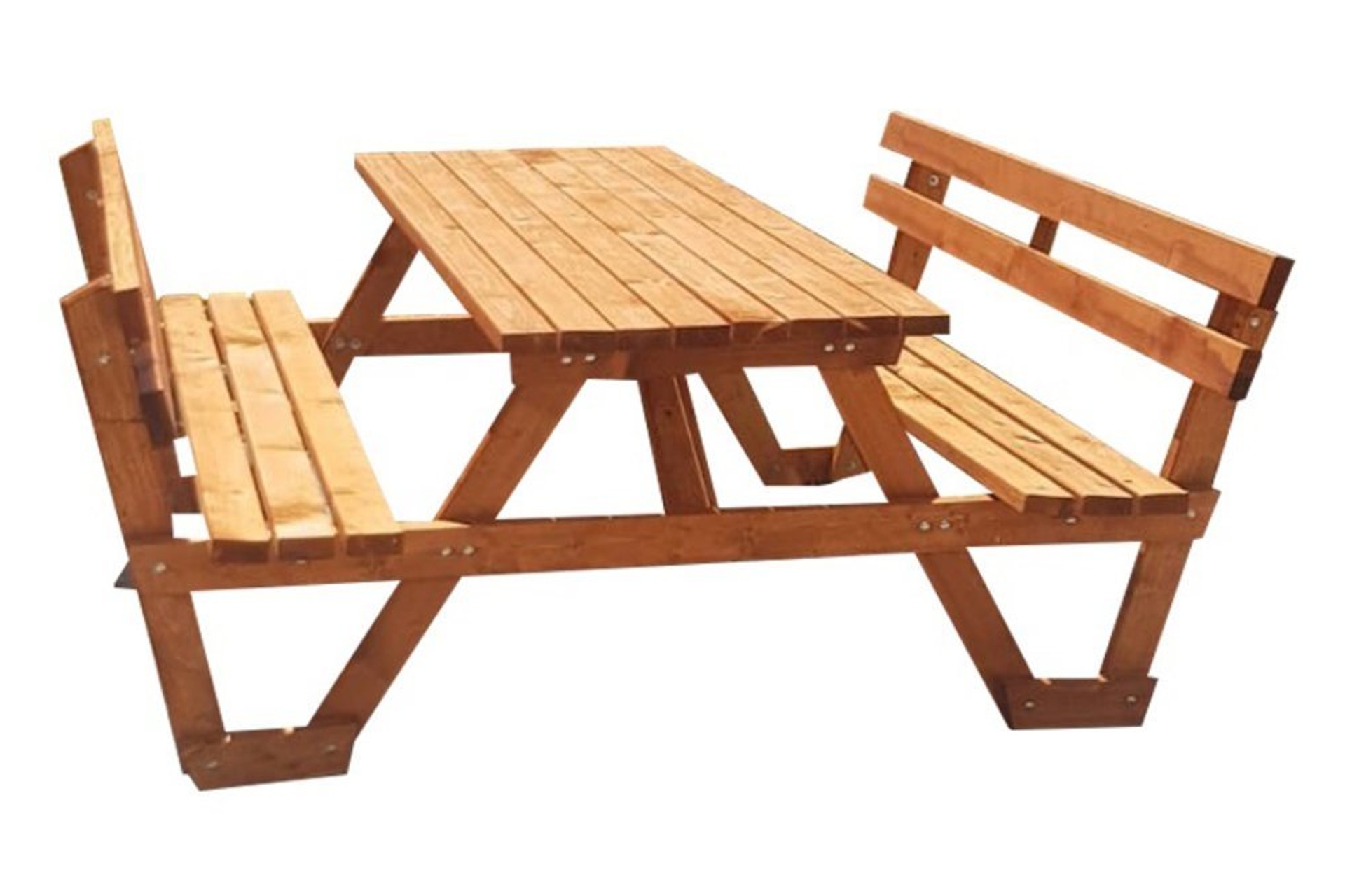 Neckar Picknicktisch aus Holz für 8 Personen, Nussbaum