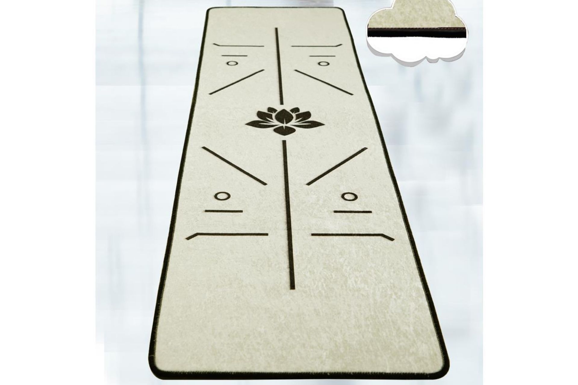 Bıkram Yoga Matı- Beyaz- 60X200 -1