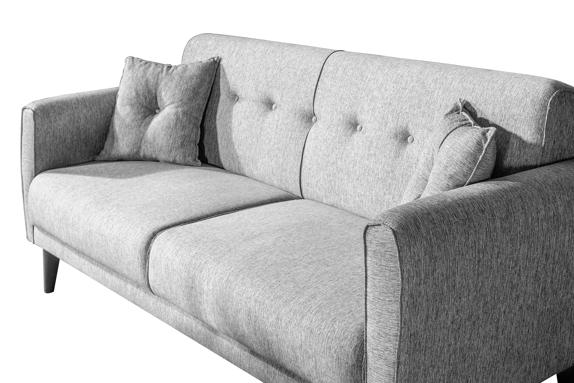 grey three seater sofa bed