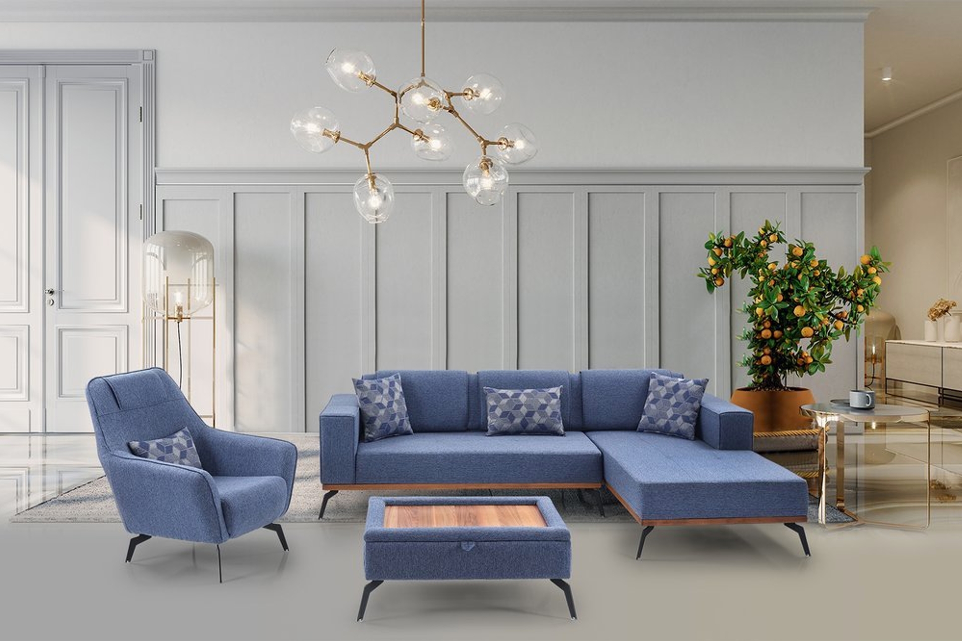 Loft Sag Kose Koltuk Indigo Fiyati Vivense