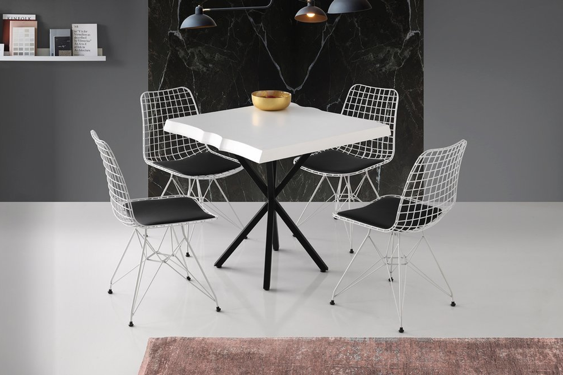 NANTES MASA + 4 AD SN00236BYZ TEL SANDALYE FİYATI Vivense