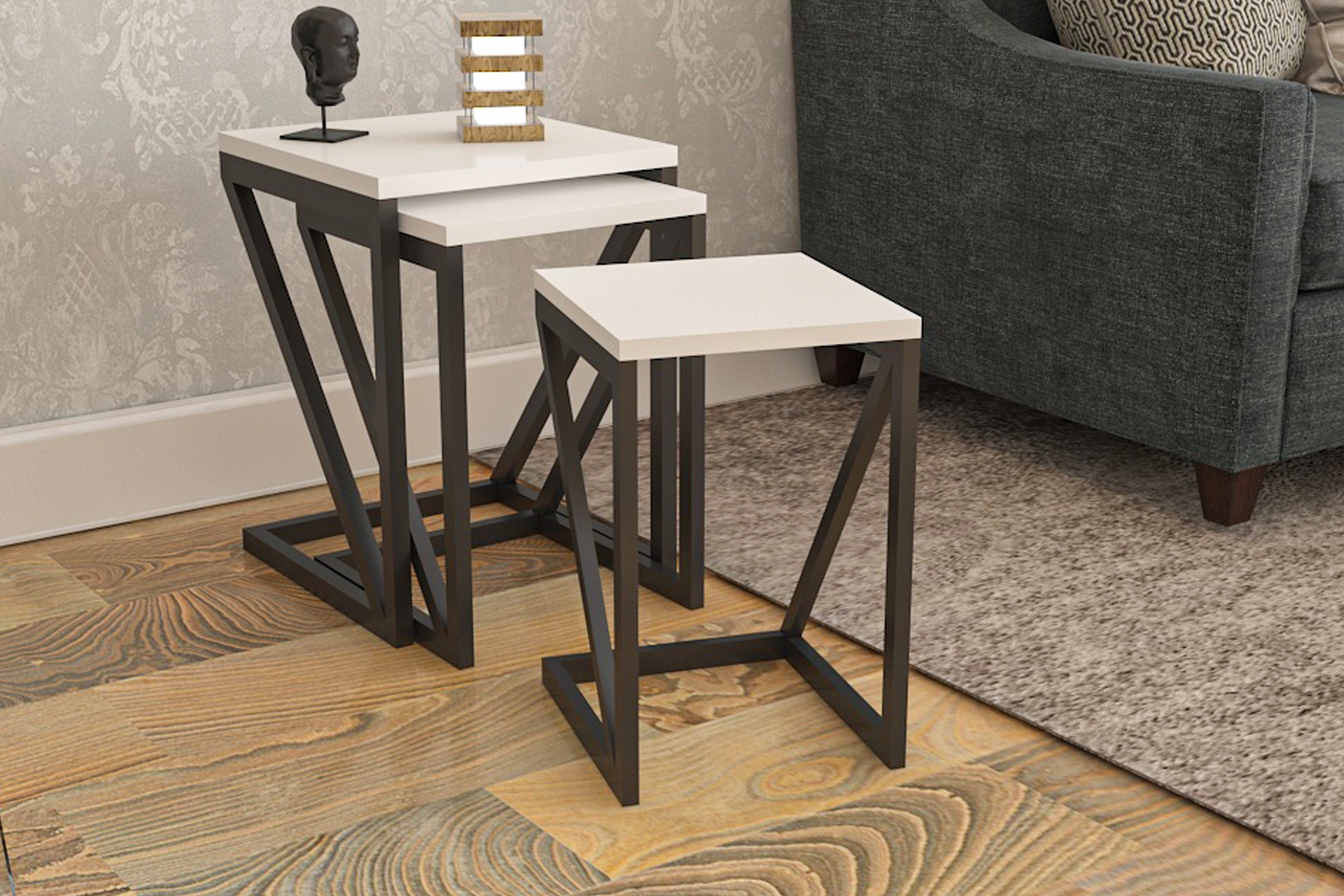 WOOD HOUSE NEVA ZİGON SEHPA, BEYAZ FİYATI Vivense