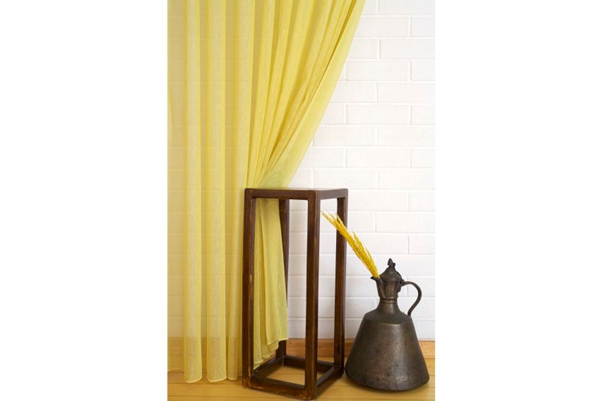 Massarelli Keten Tül Limon Rengi Pilesiz 200X260 -1