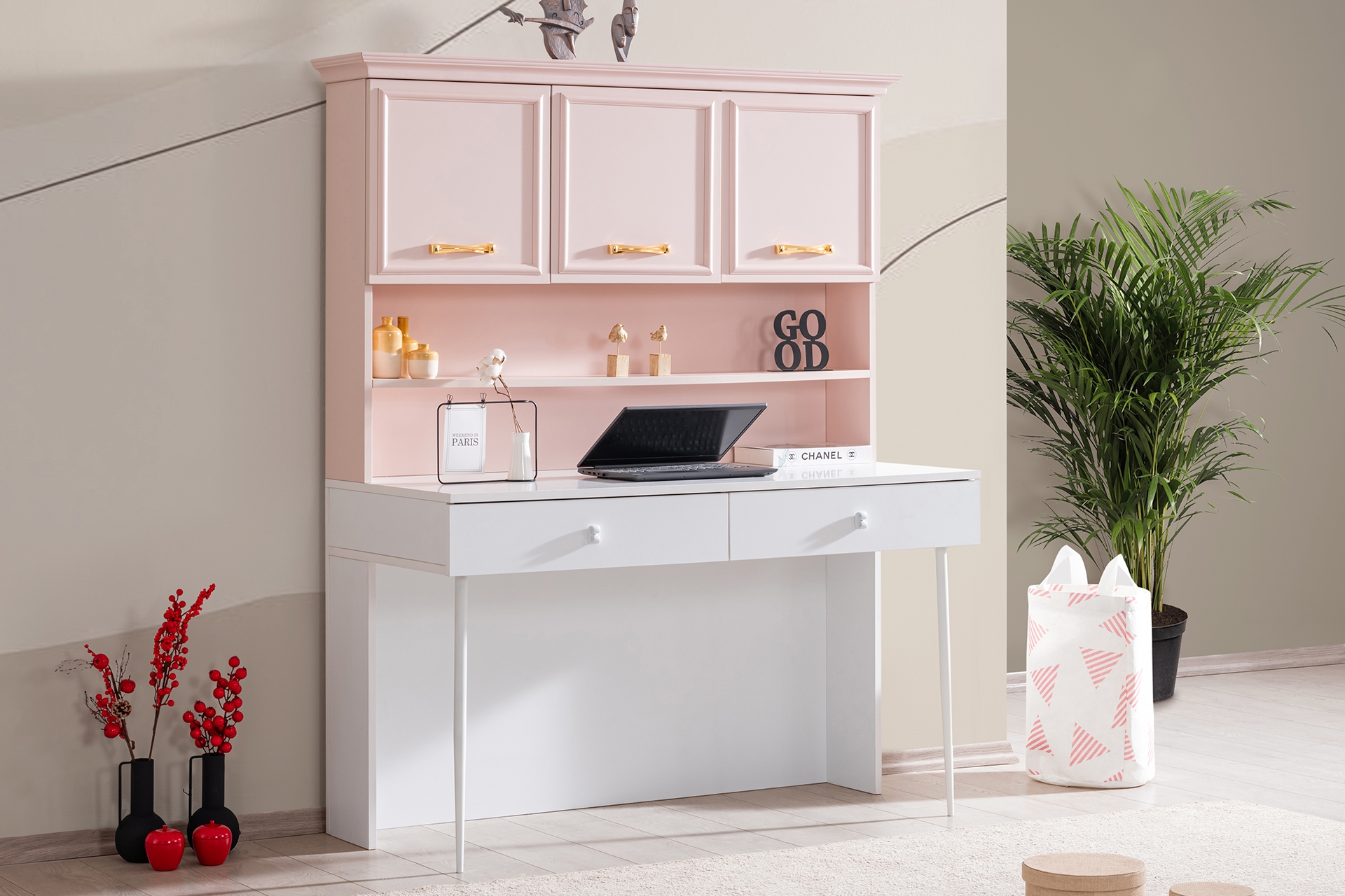 Rosa Üniteli Çalışma Masası- Pembe -1