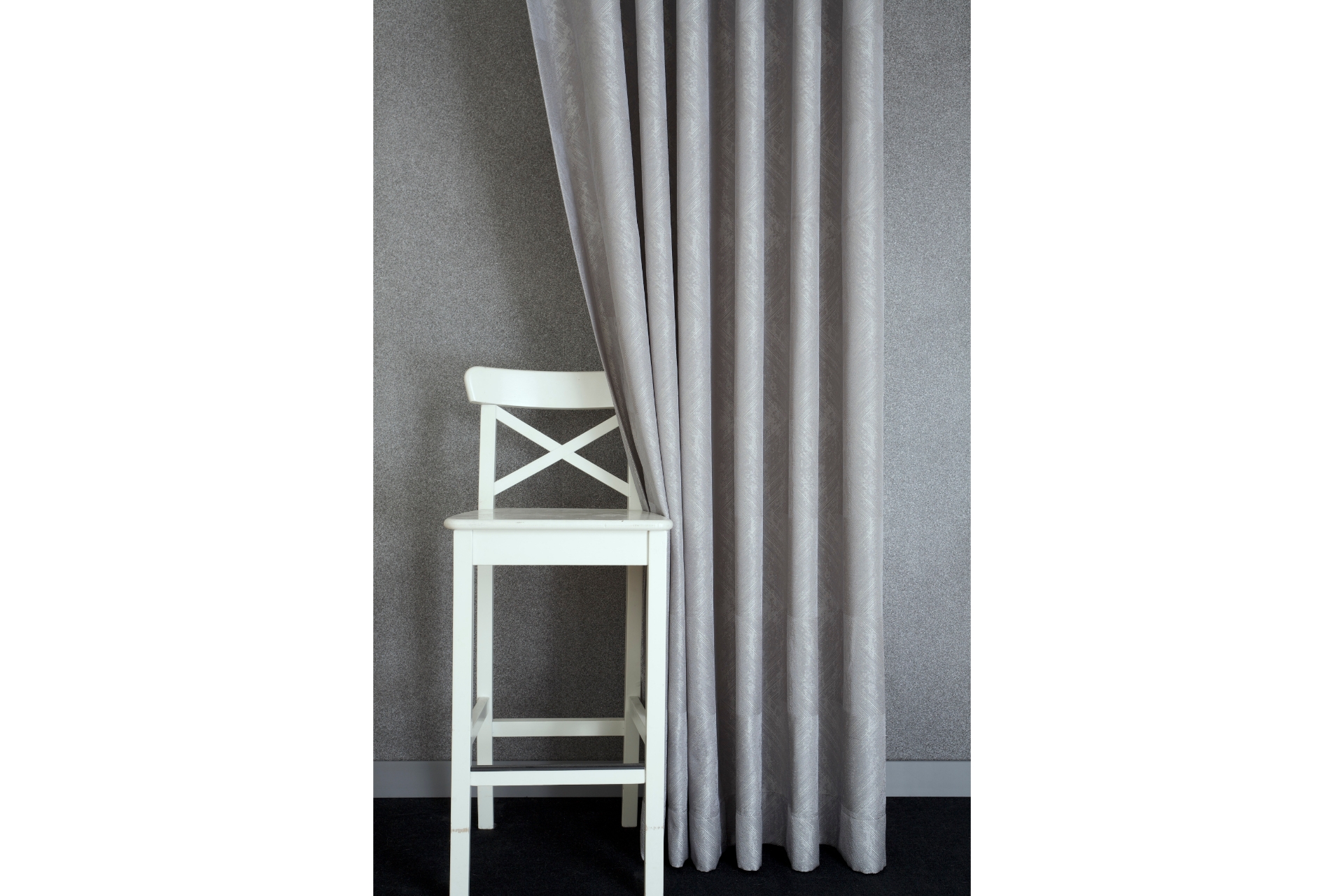 Massarelli Prizma Desen Pilesiz Fon Perde- Açık Gri- 200X260 -1