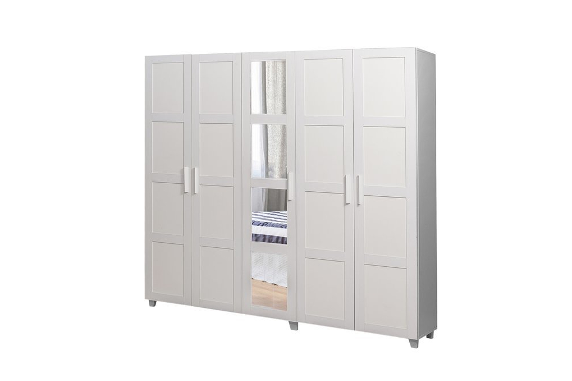 Victoria 5 Door Wardrobe, White Vivense London
