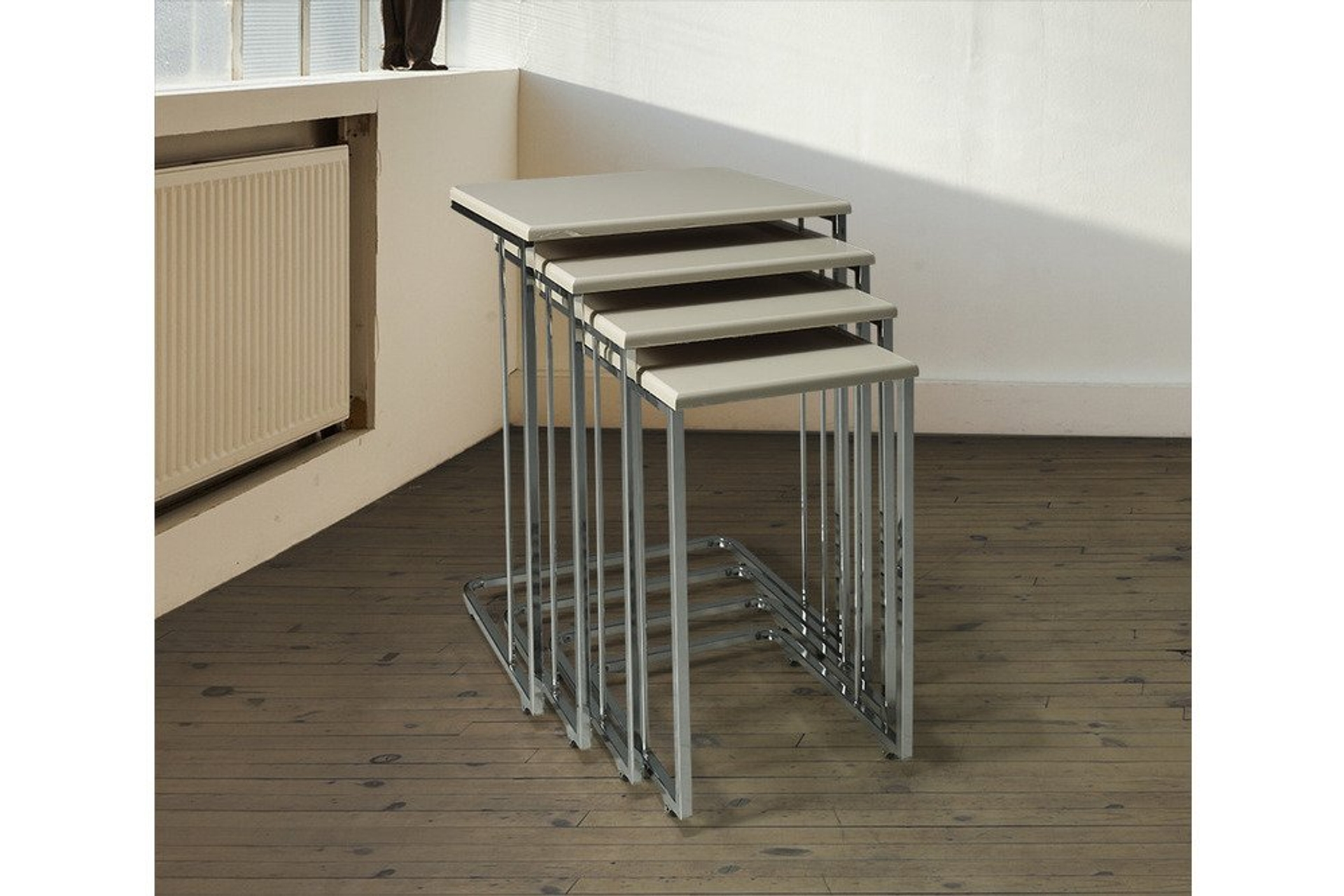 Vegas Bijzettafel Set, 4-Dlg, Crème