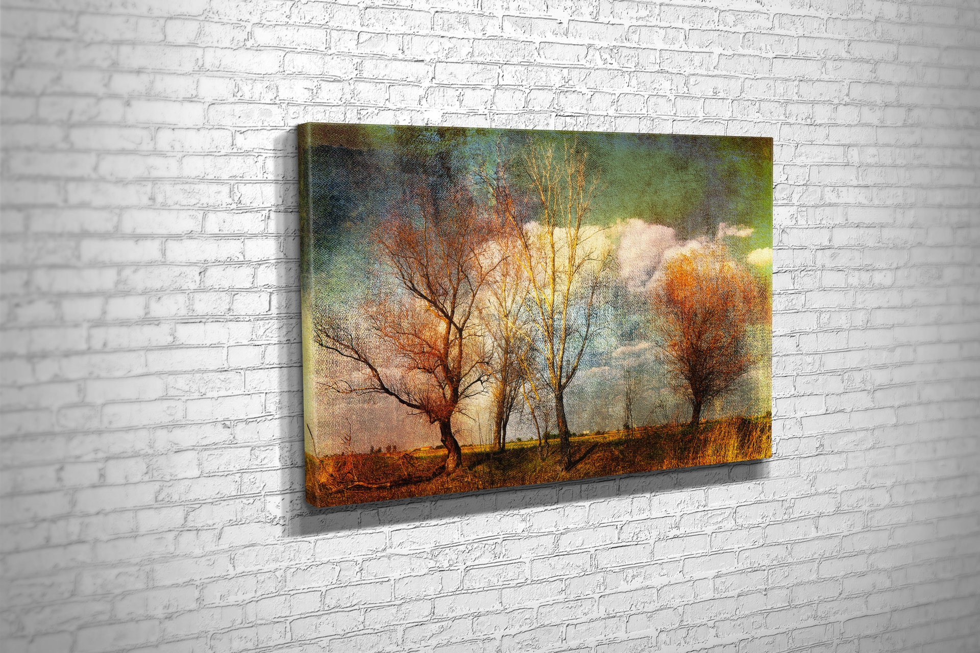 Tablo360 Yağlıboya Görünümlü Ağaçlar Kanvas Tablo 50X75 -1