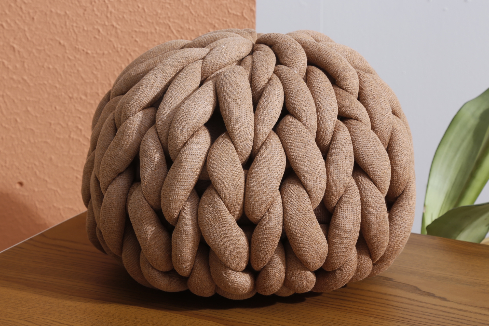 Juliette Örgü Kırlent- Açık Kahve -1