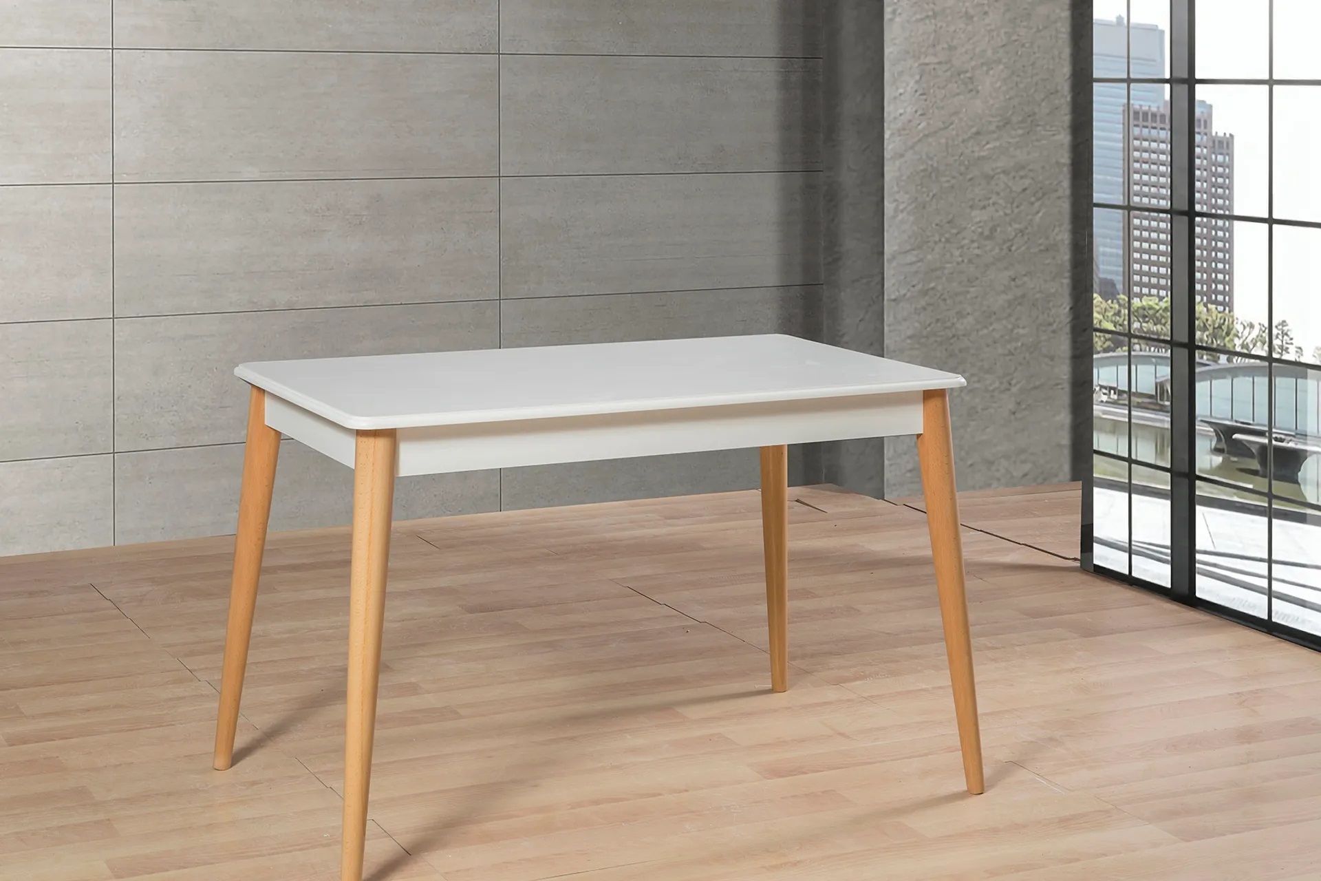 Milano Sabit Masa- Beyaz Meşe- 120X80 -1