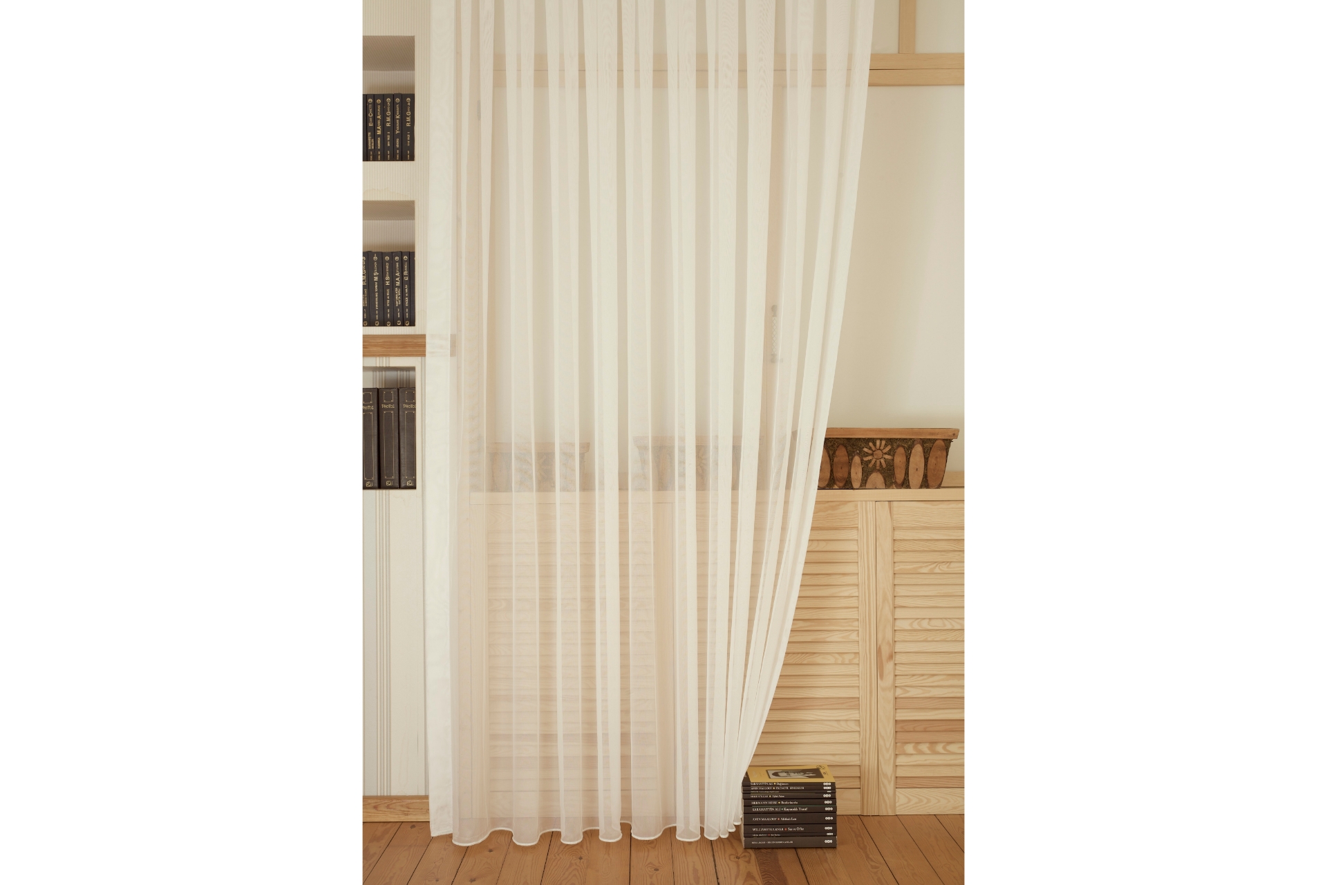 Massarelli Giber Tül Perde- Sık Pile- Ekru- 100X260 -1