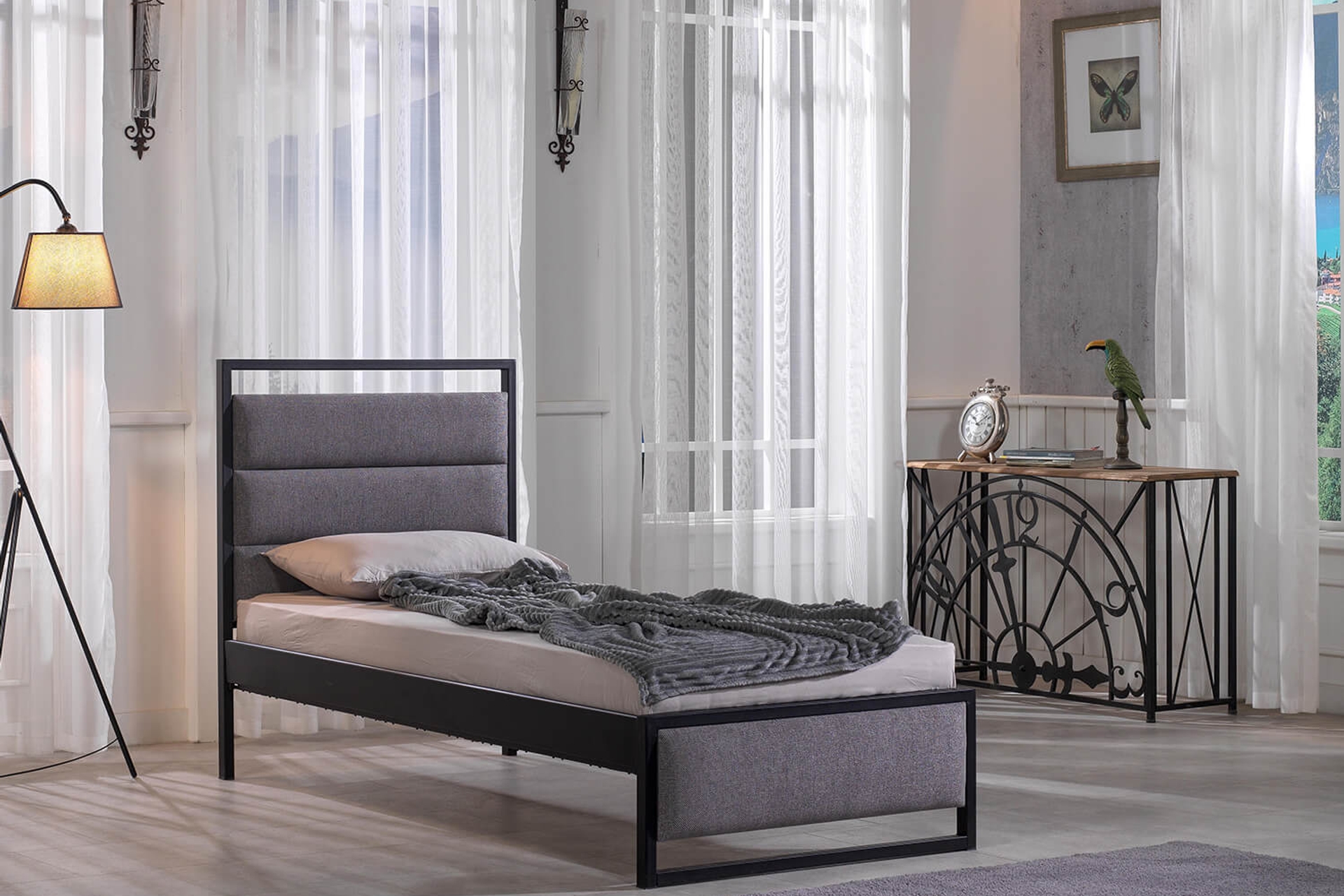 UNİMET CHİMERA TEK KİŞİLİK METAL KARYOLA 90X200 SİYAH