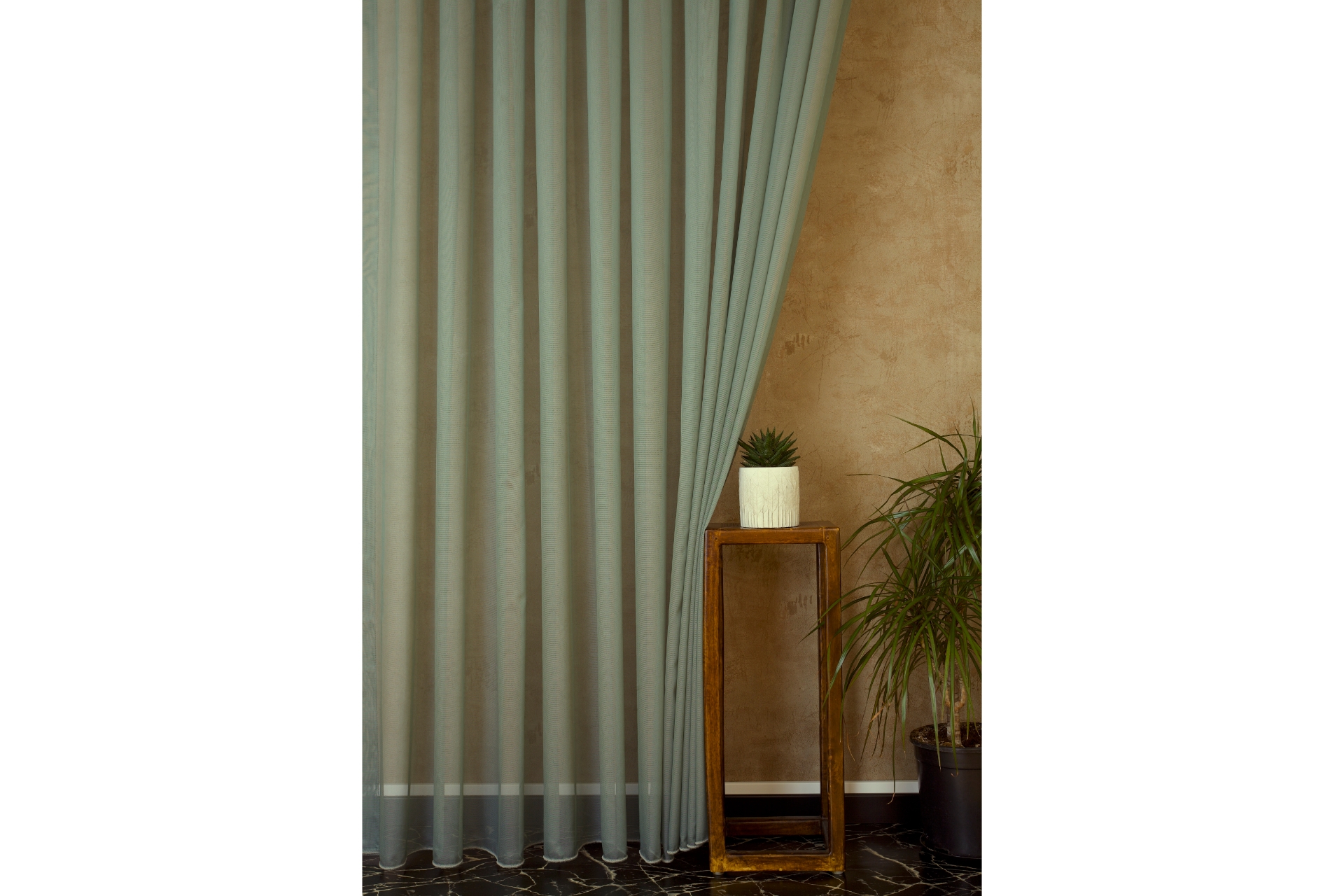 Massarelli Etamin Tül Yeşil  1-2 Seyrek Pile 400X260 -1