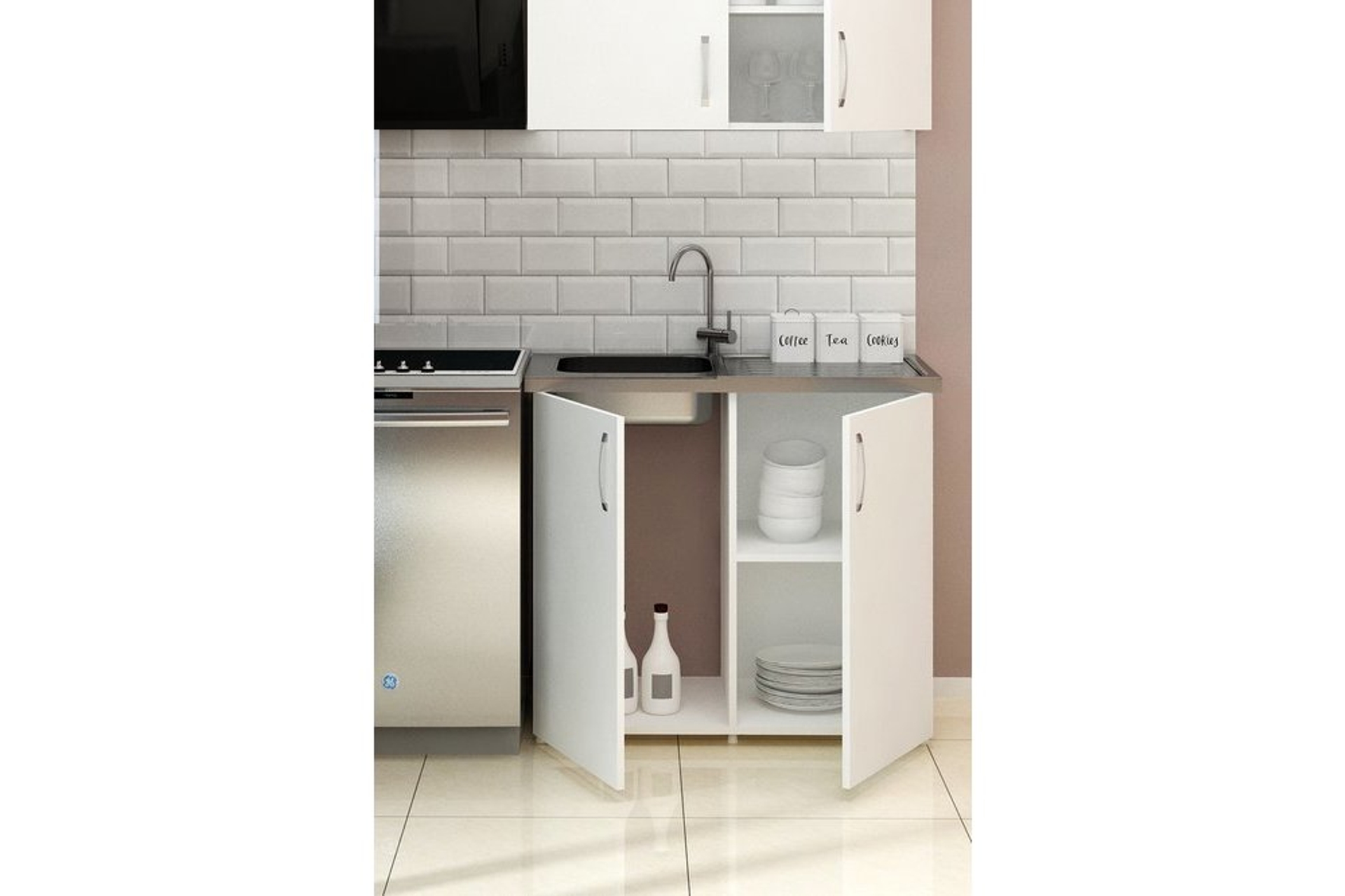 100 cm mini evyeli mutfak alt modul fiyati vivense
