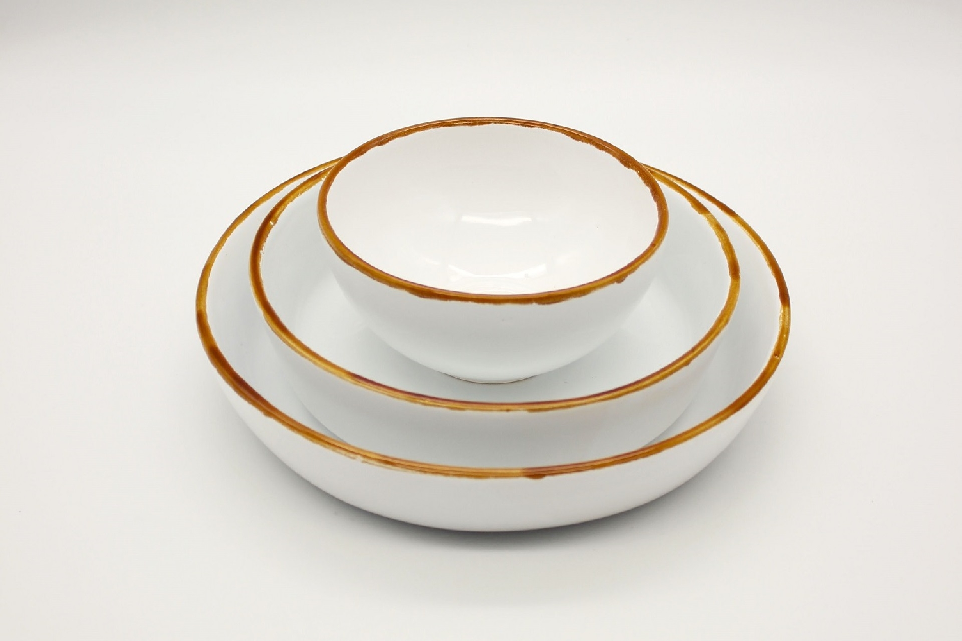 Oval Yemek Tabağı Seti- Üçlü- Beyaz Bal - 1