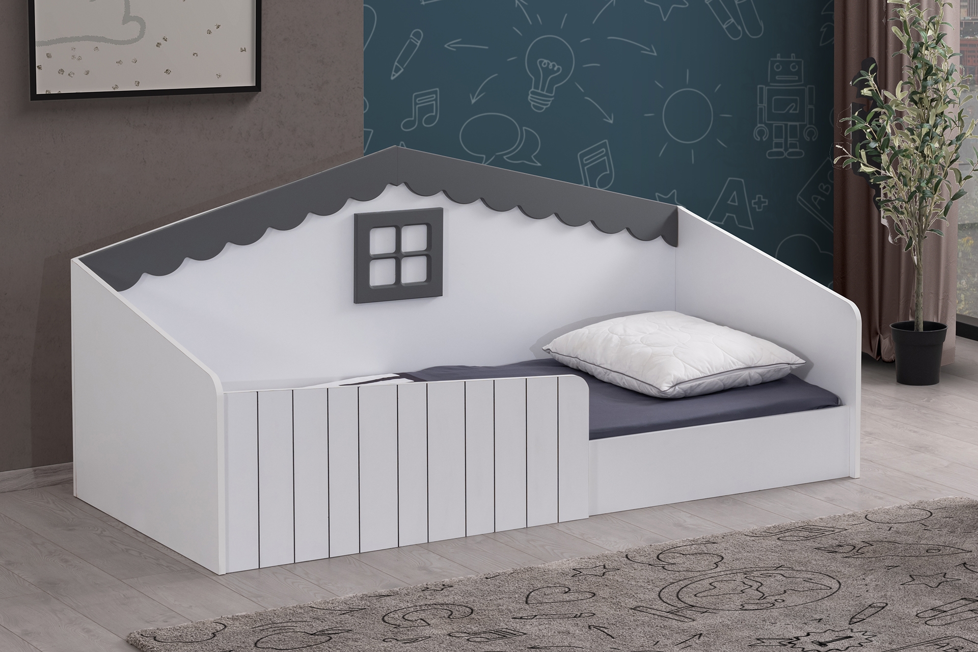 CASTLE MONTESSORİ ÇOCUK ODASI TAKIMI, GRİ, 3 KAPAKLI FİYATI - Vivense