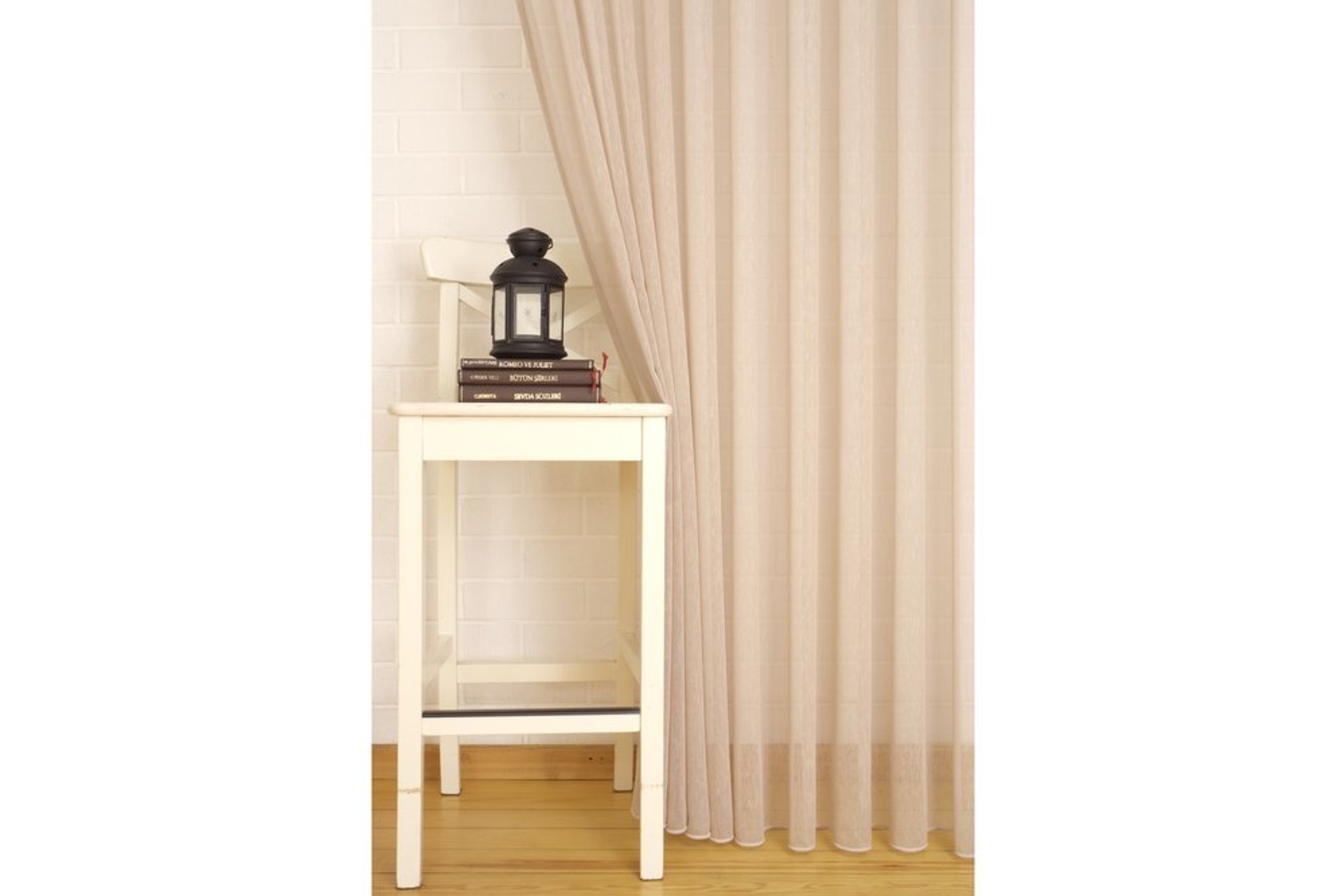 Massarelli Keten Tül Pudra Rengi 1-2 Seyrek Pile 150X260 -1